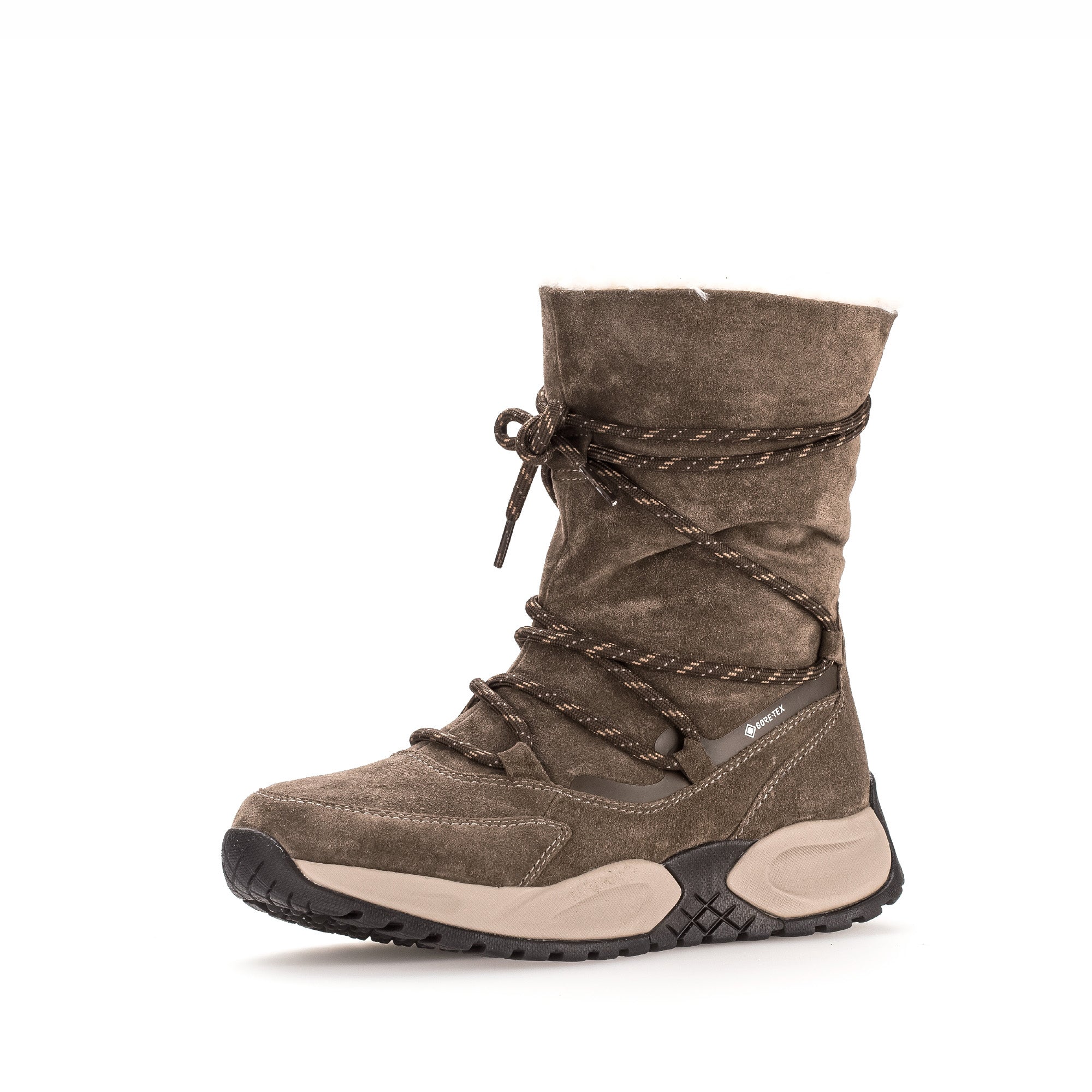 Bottines mid taupe en velours - Image 3