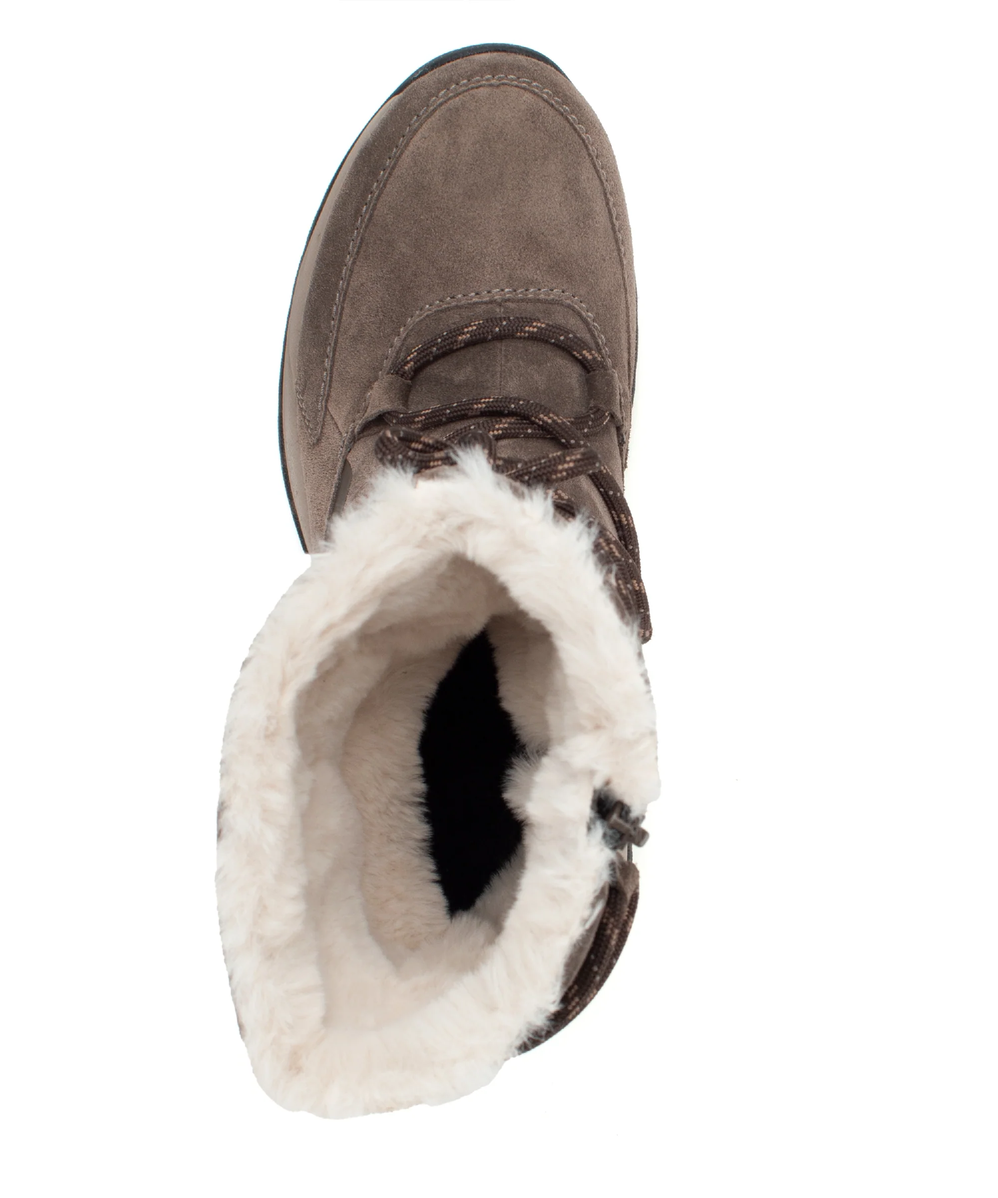 Bottines mid taupe en velours - Image 4
