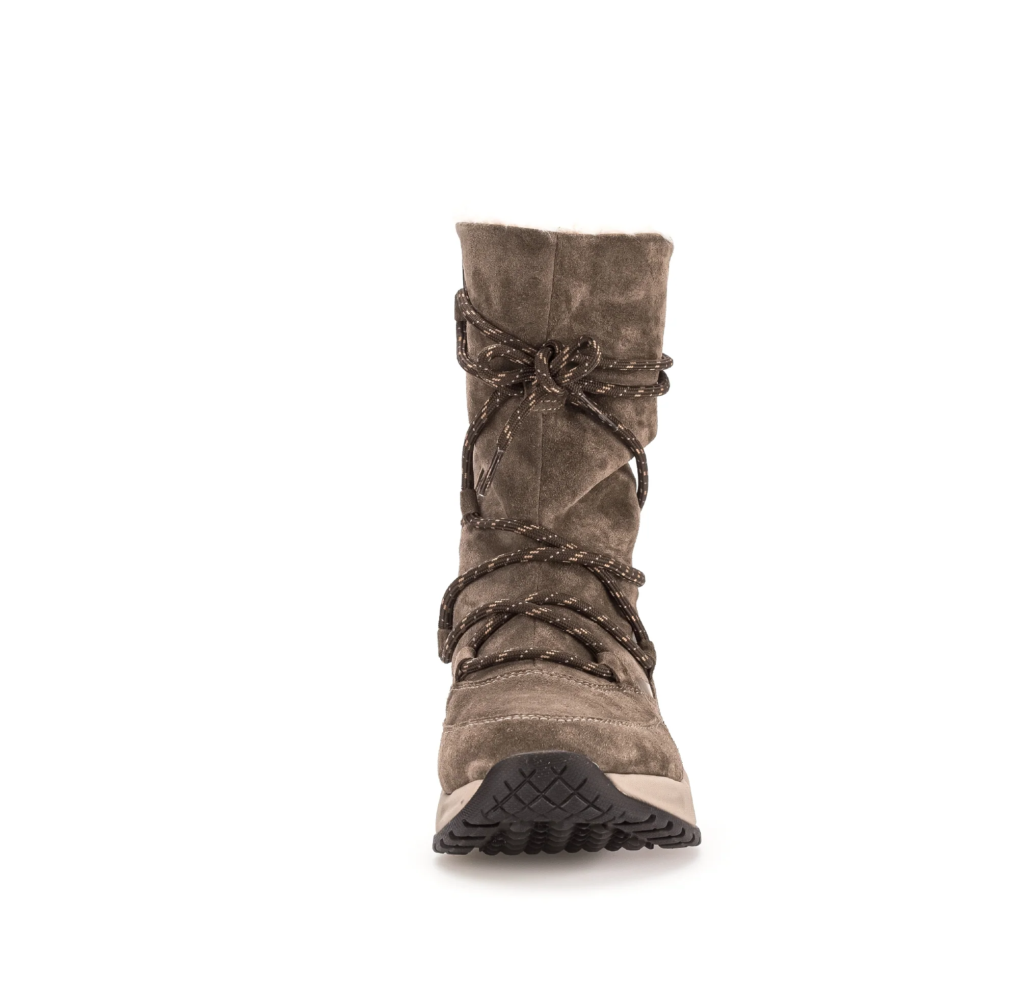 Bottines mid taupe en velours - Image 5