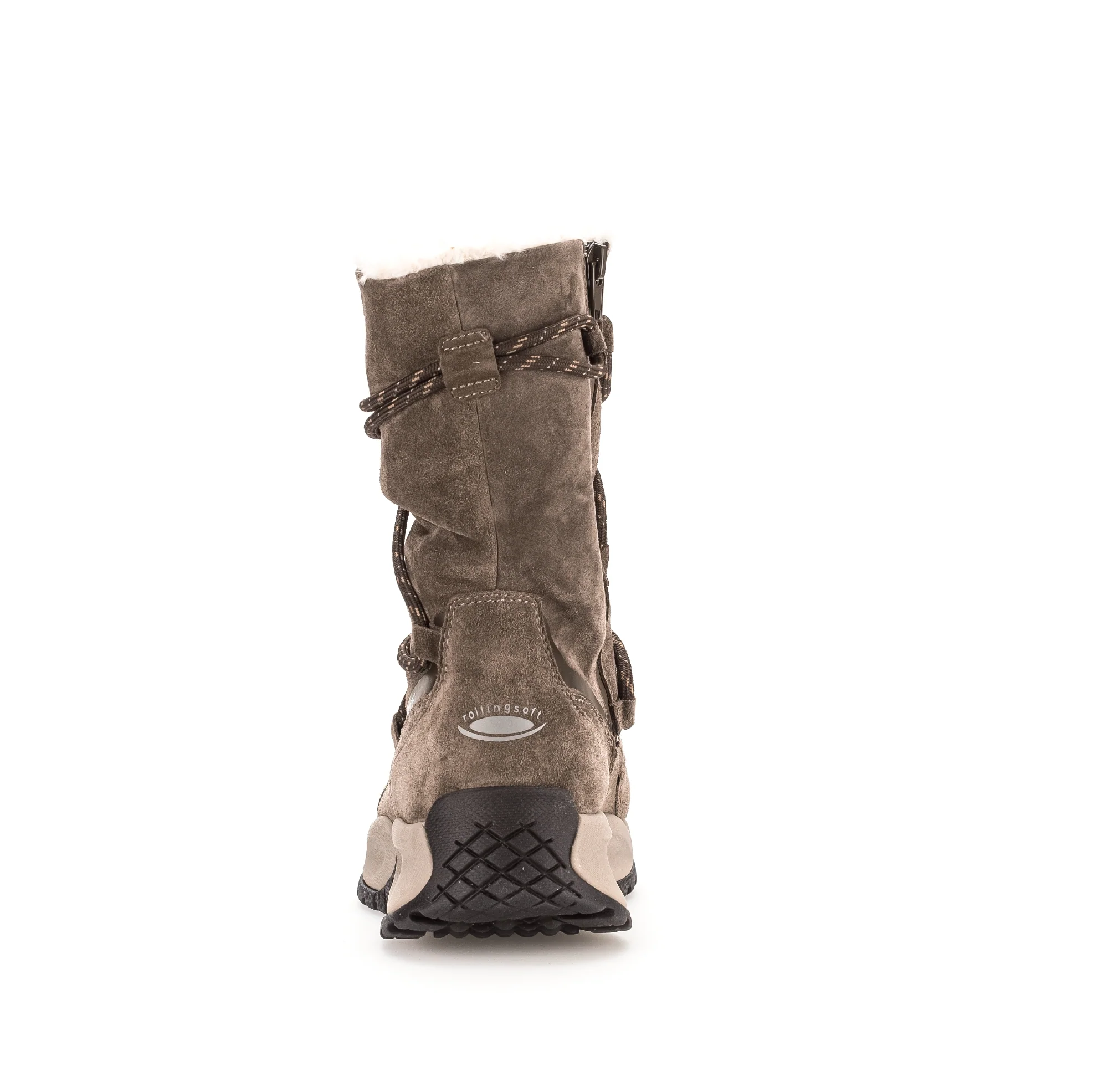 Bottines mid taupe en velours - Image 6