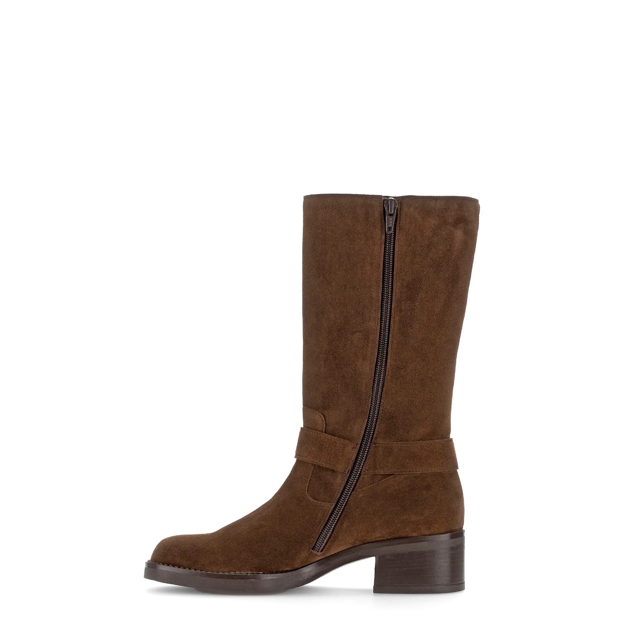 Bottines Mids cognac en cuir velours - Image 2