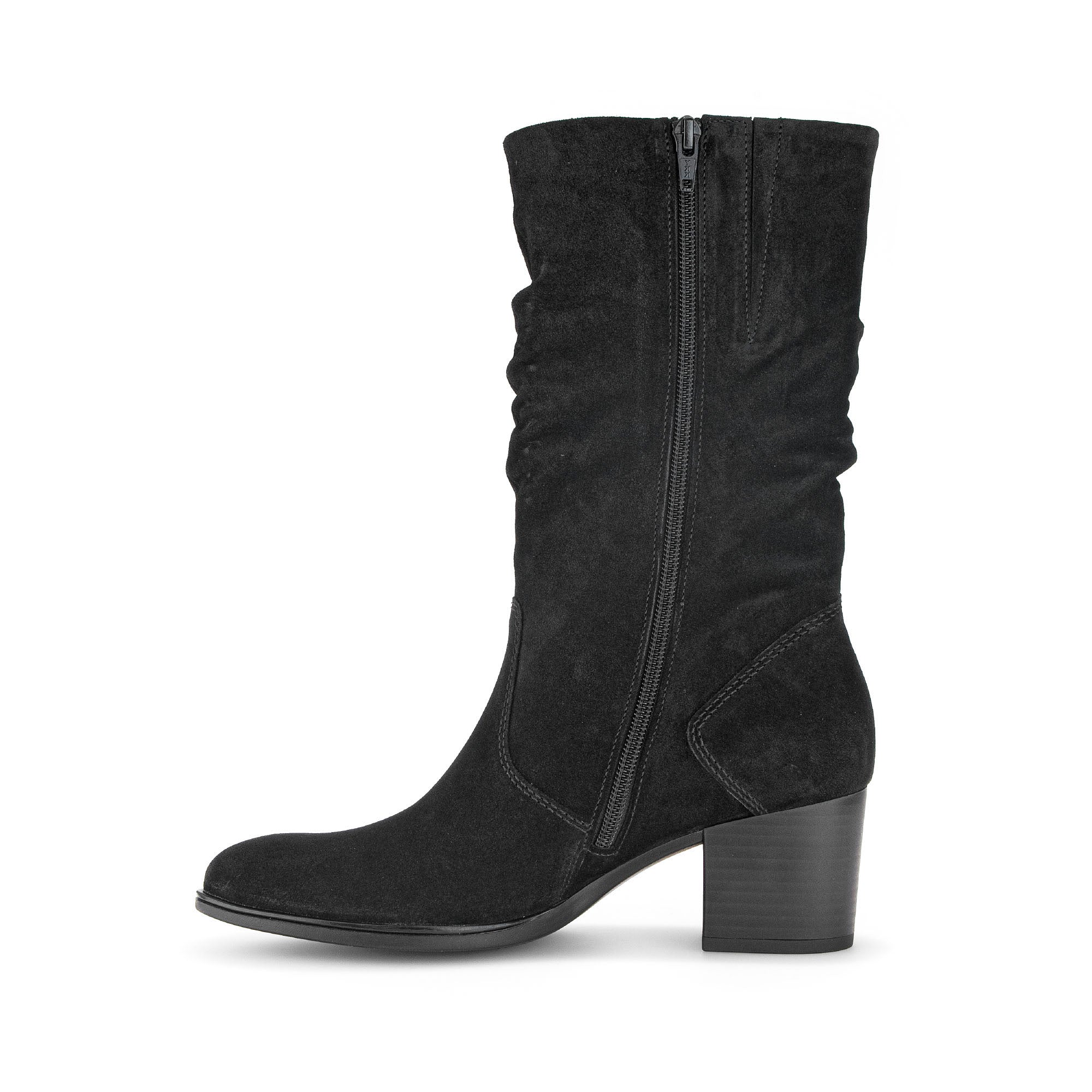 Bottines Mids noires en cuir velours - Image 2