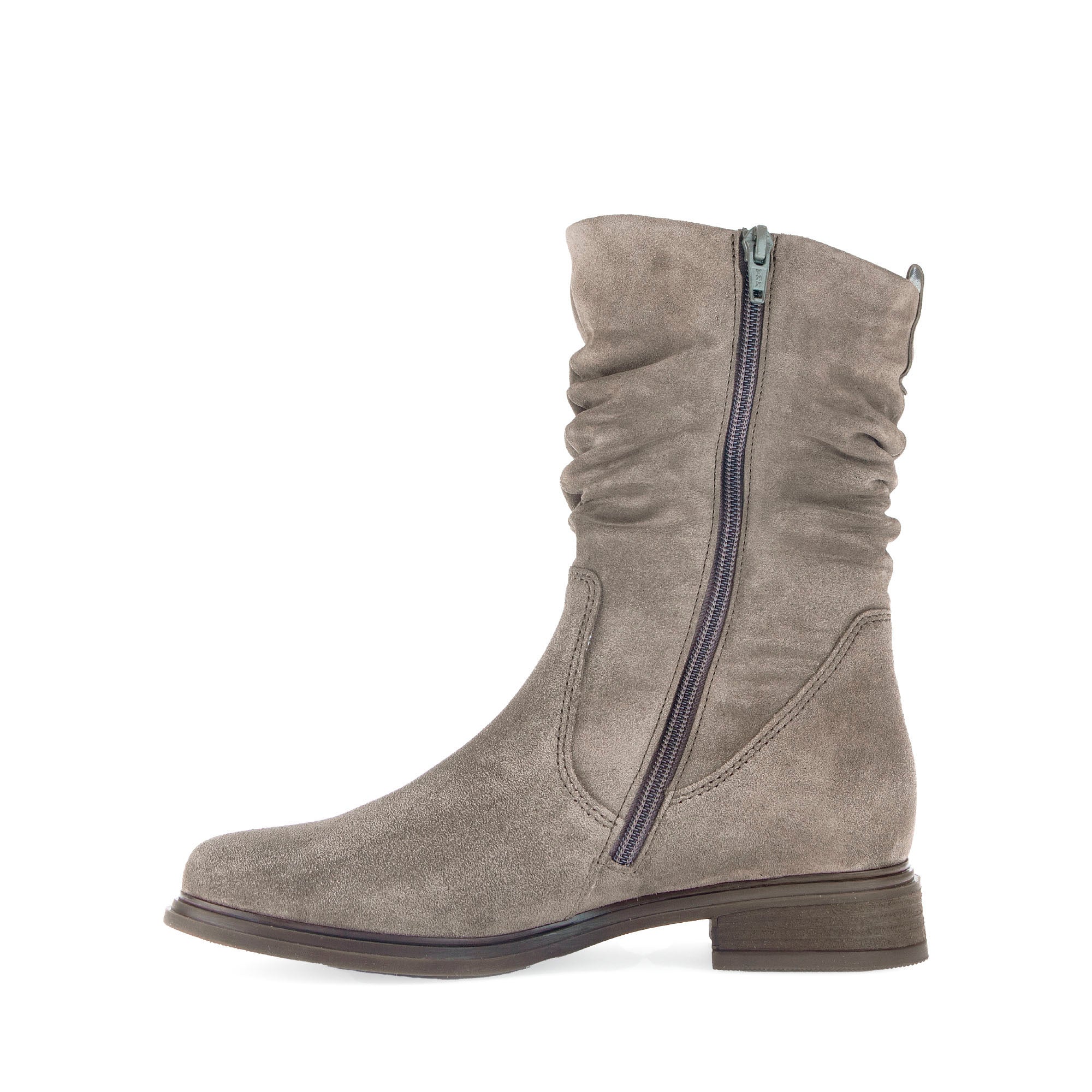 Bottines Mids taupes en cuir velours - Image 2