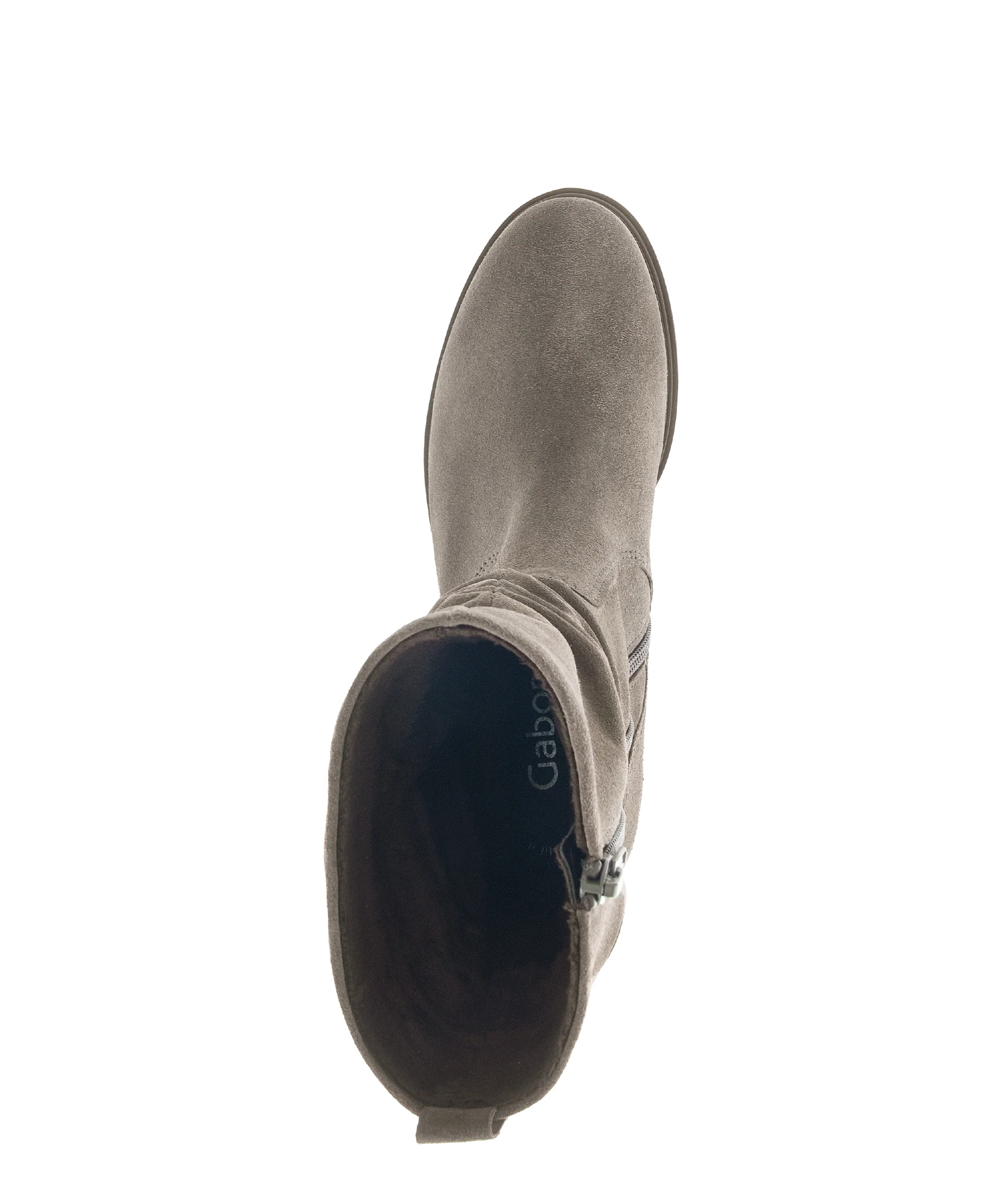 Bottines Mids taupes en cuir velours - Image 6