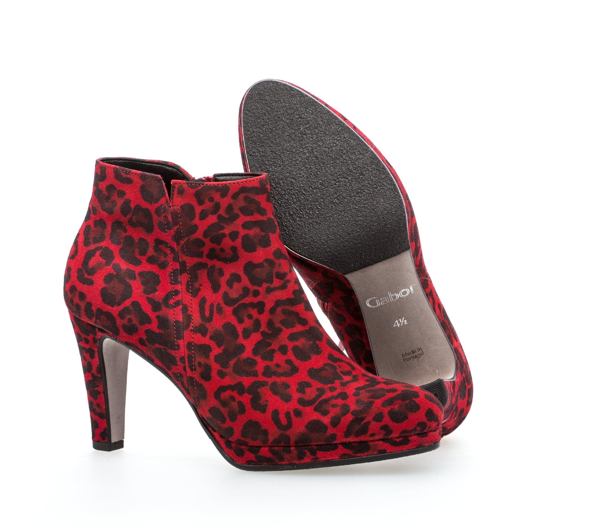 Bottines modernes rouges en nubuck - Image 4
