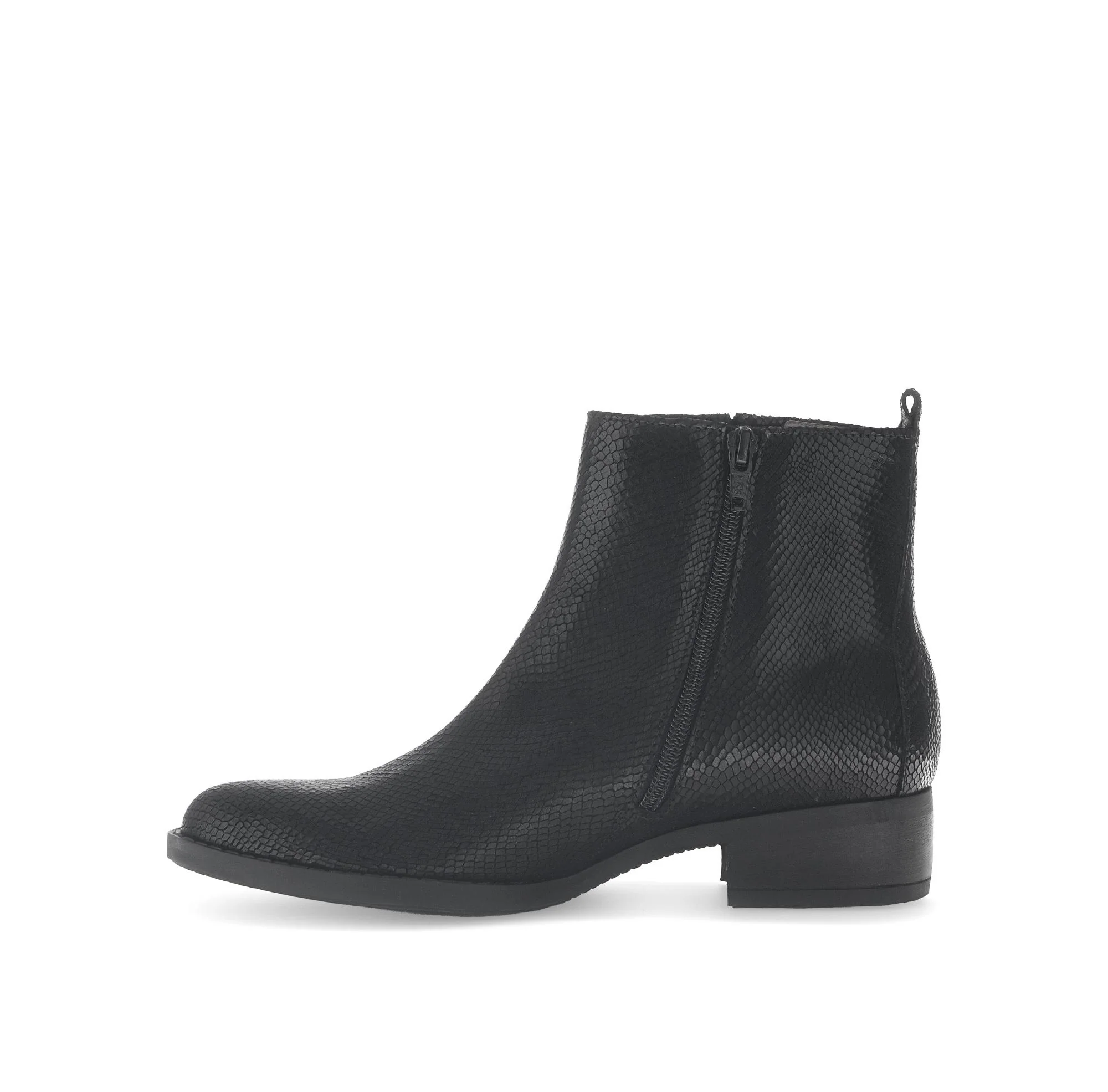 Bottines noires en cuir imprimé reptile - Image 2