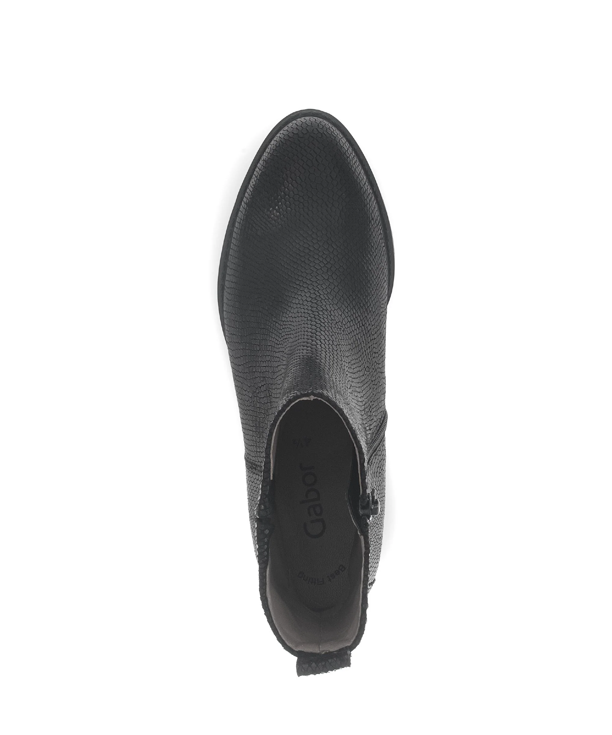 Bottines noires en cuir imprimé reptile - Image 3