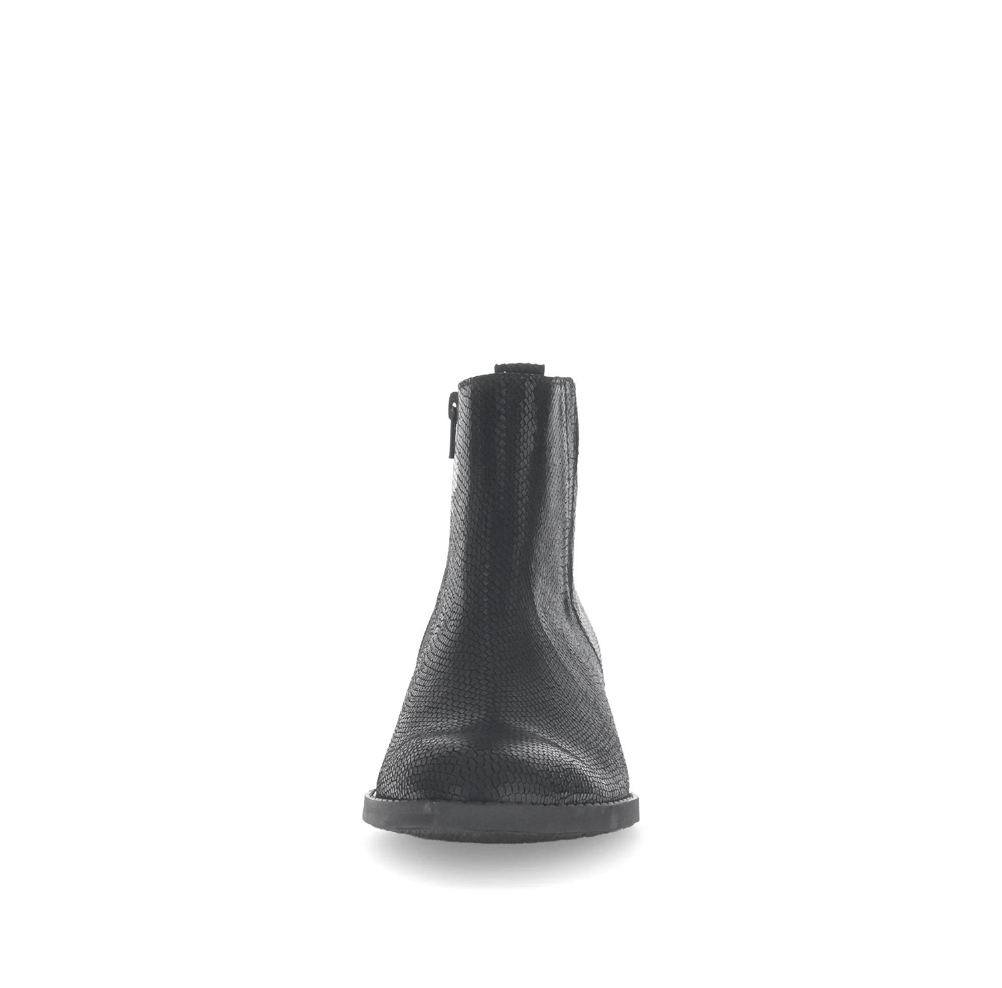 Bottines noires en cuir imprimé reptile - Image 5