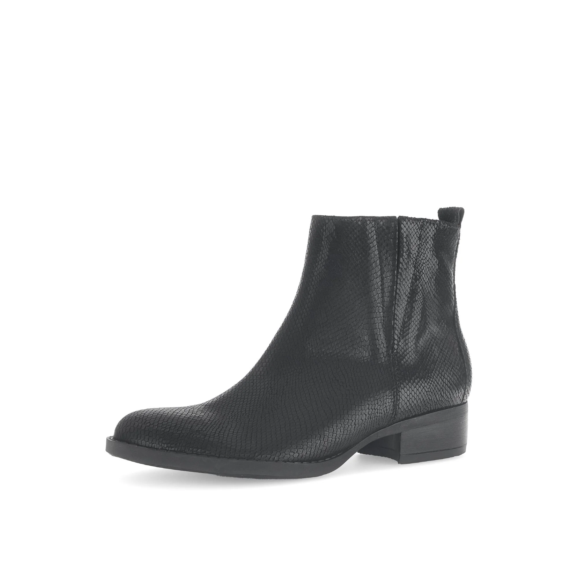 Bottines noires en cuir imprimé reptile - Image 6