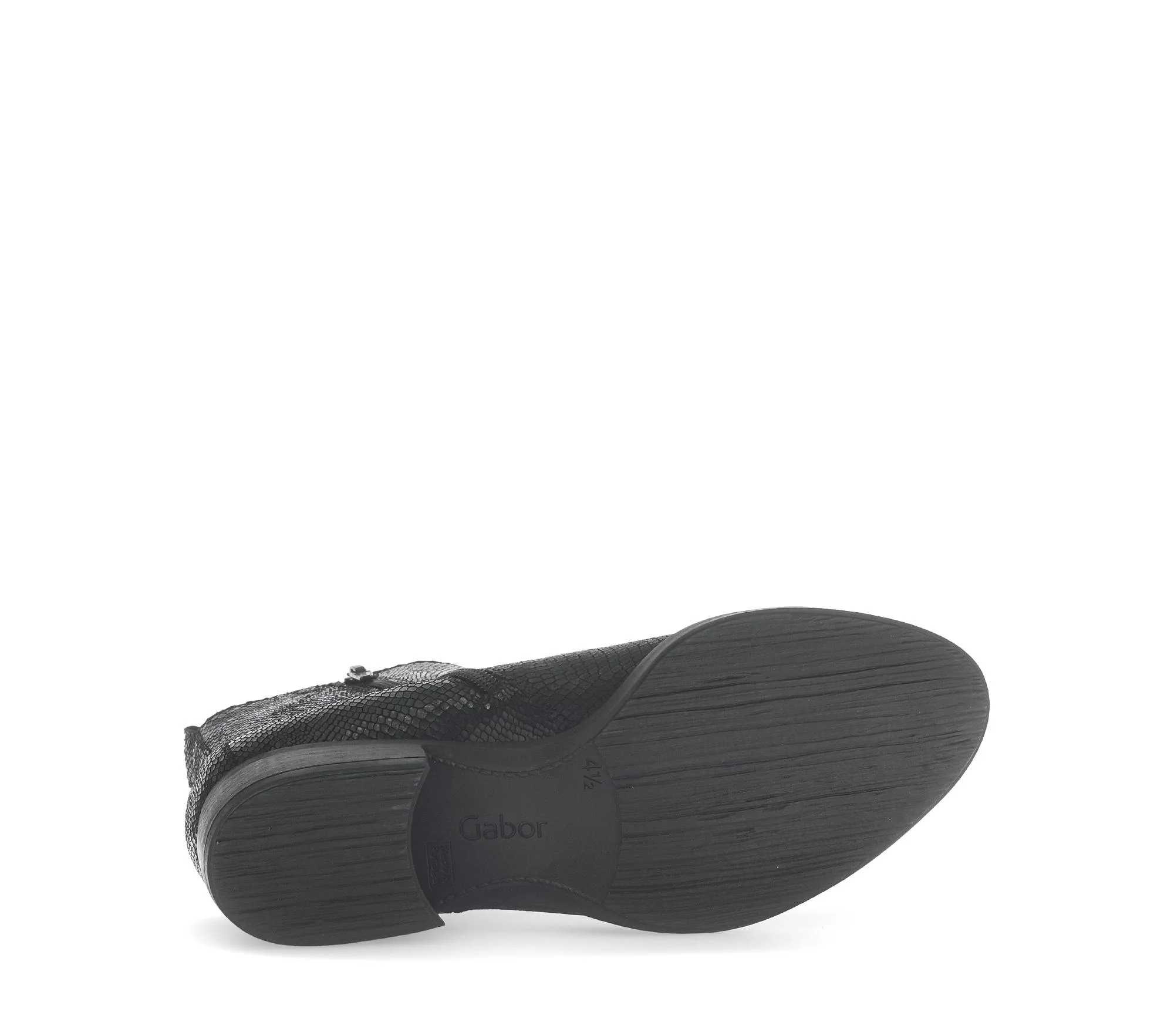 Bottines noires en cuir imprimé reptile - Image 7