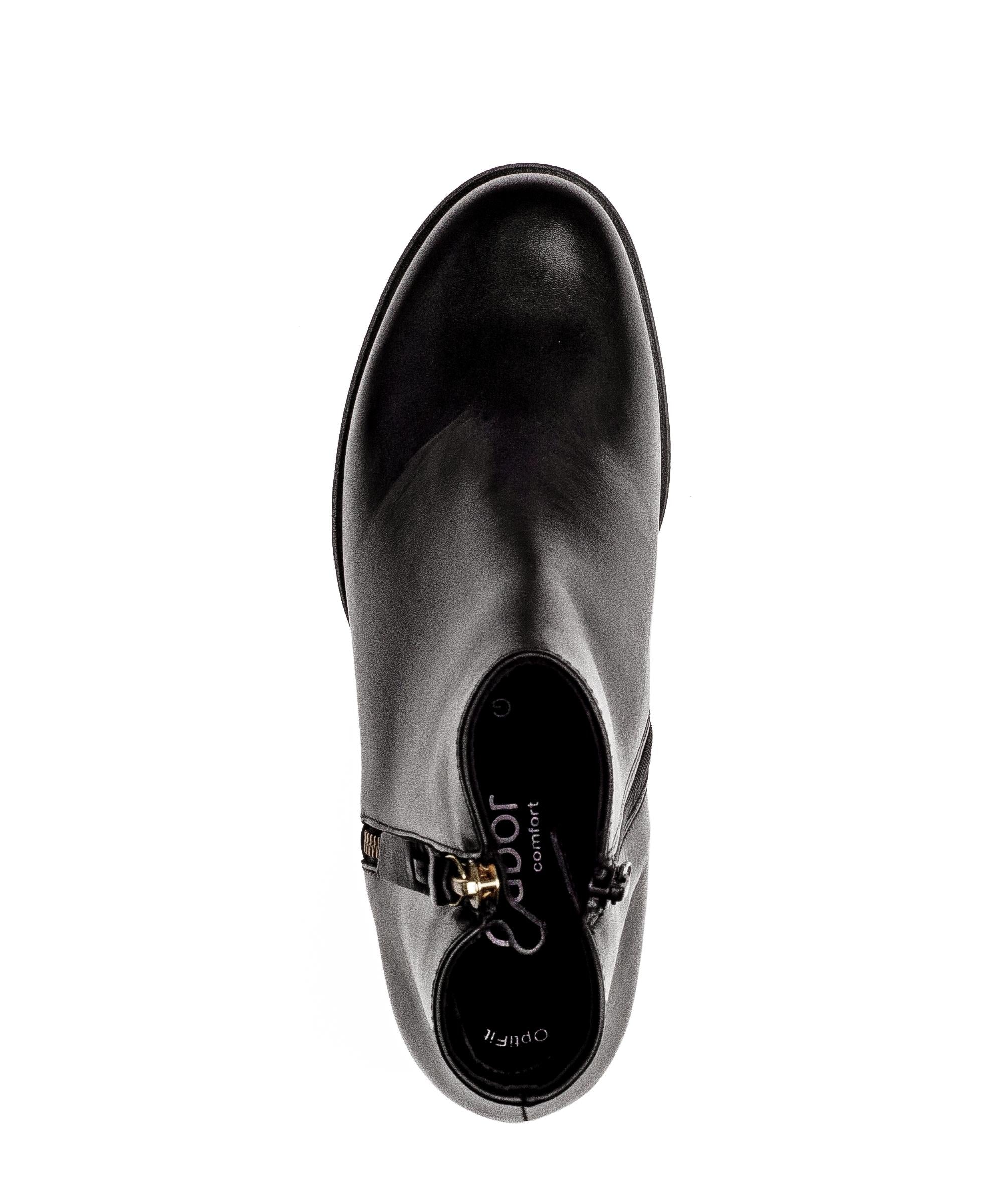 Bottines noires en cuir lisse - Image 3