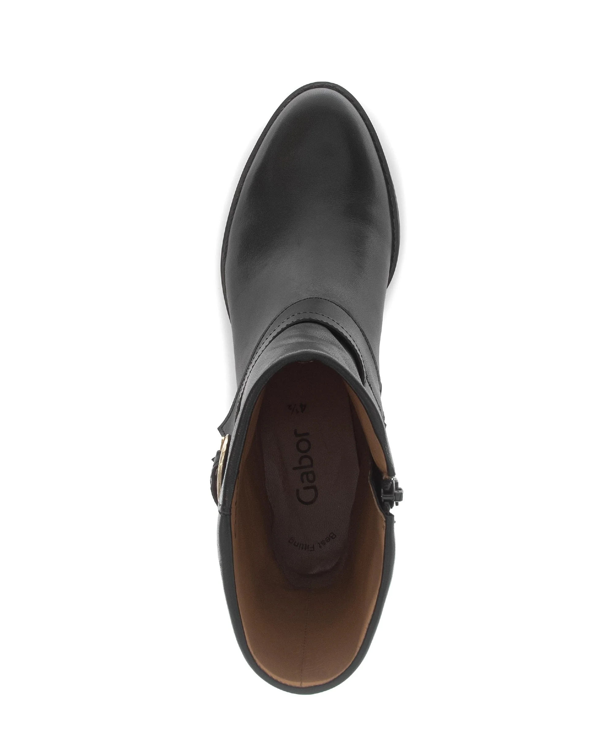 Bottines noires en cuir lisse - Image 3