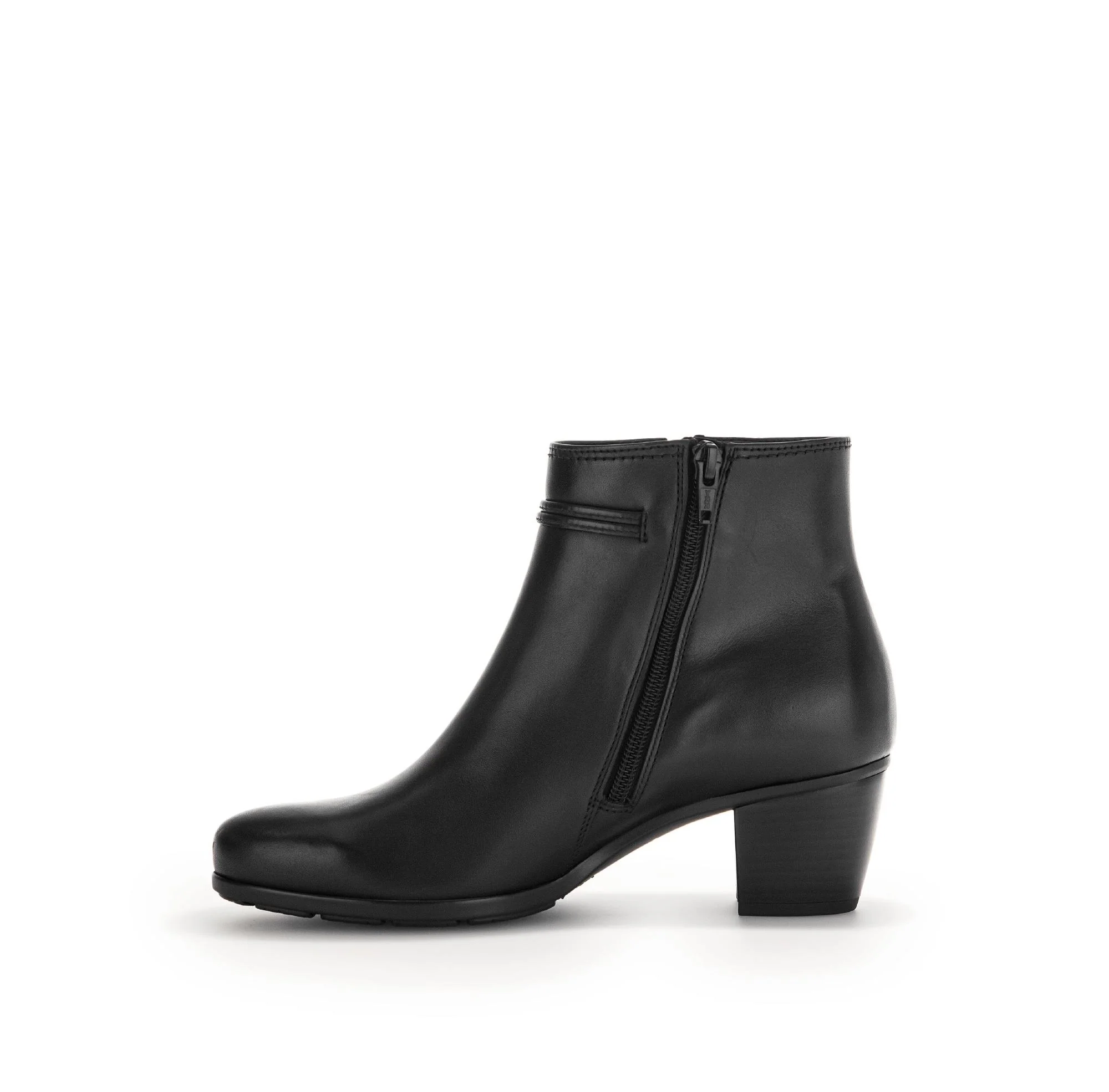 Bottines noires en cuir lisse - Image 2