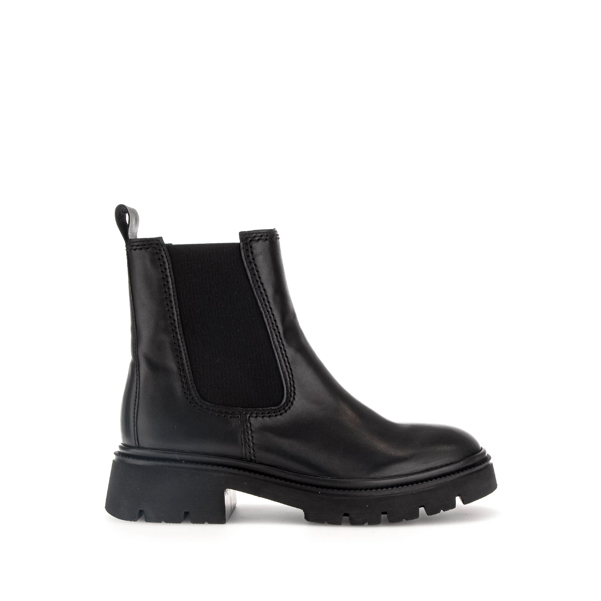 Bottines noires en cuir lisse