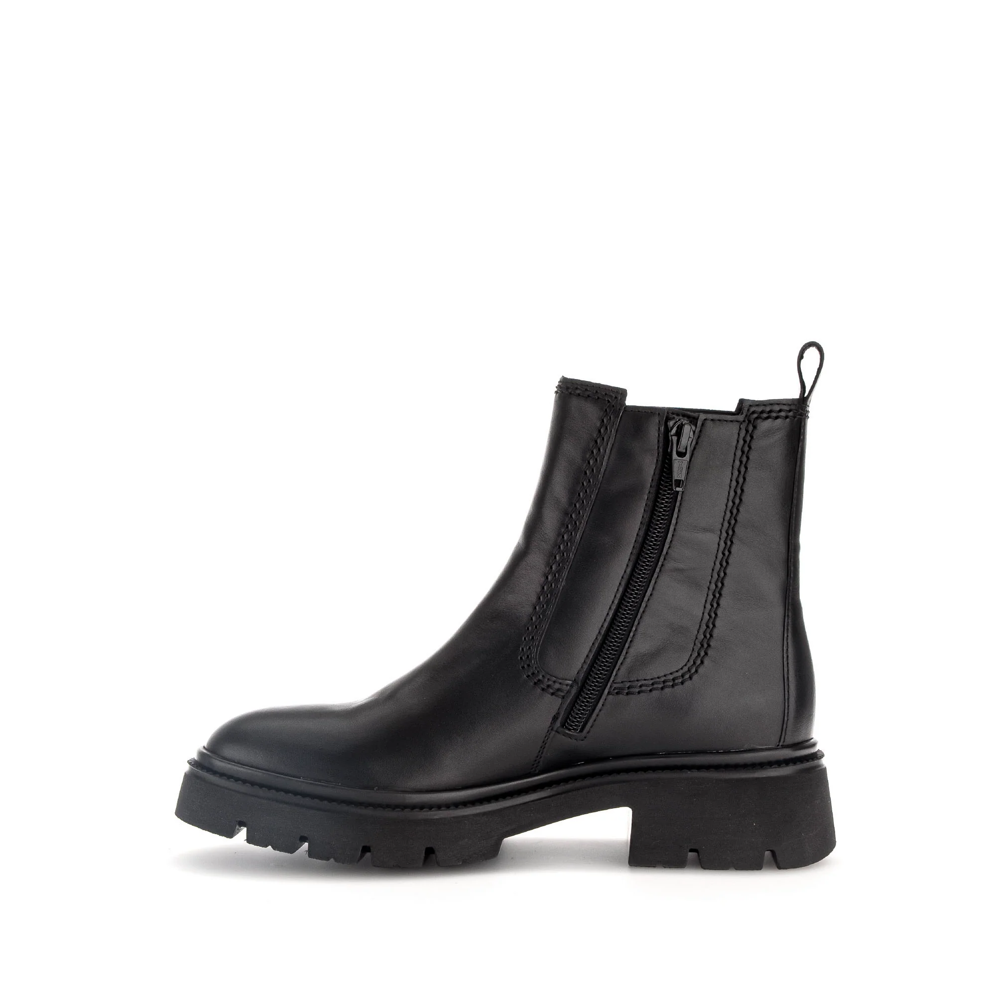 Bottines noires en cuir lisse - Image 2