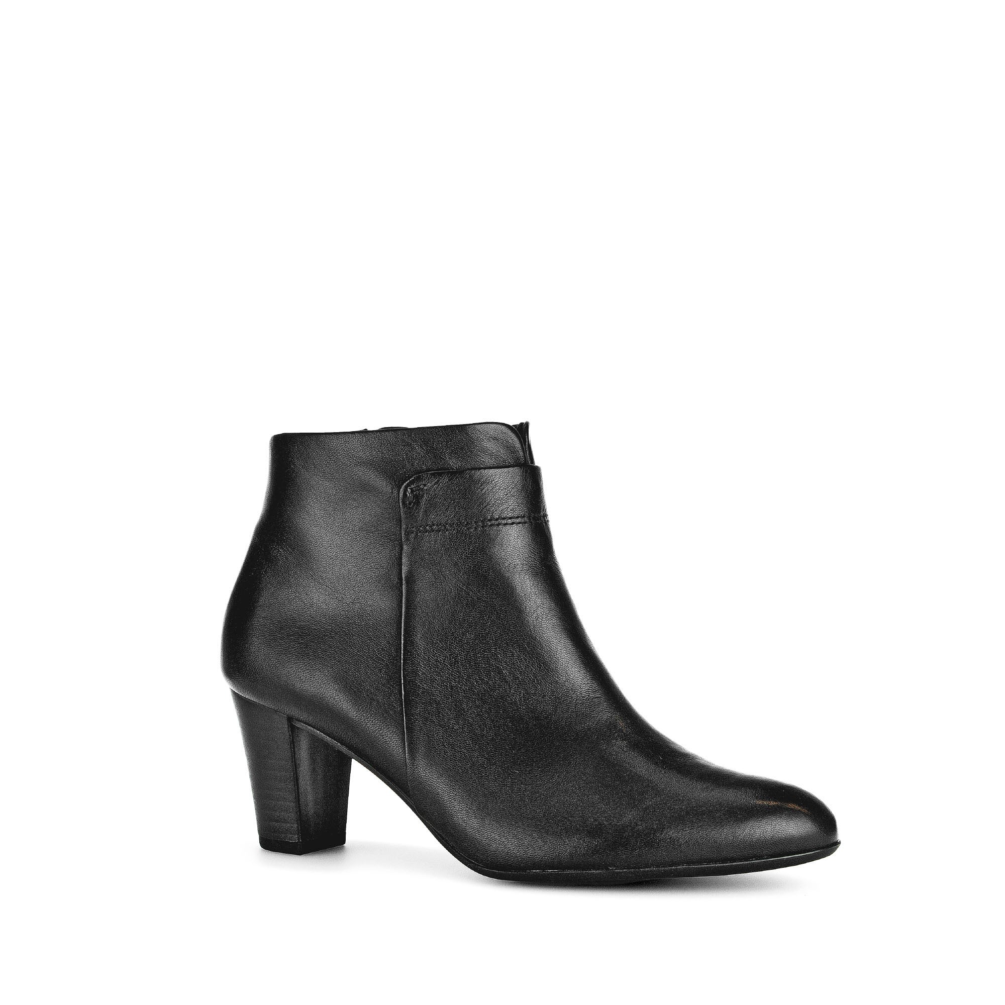 Bottines noires en cuir lisse - Image 3