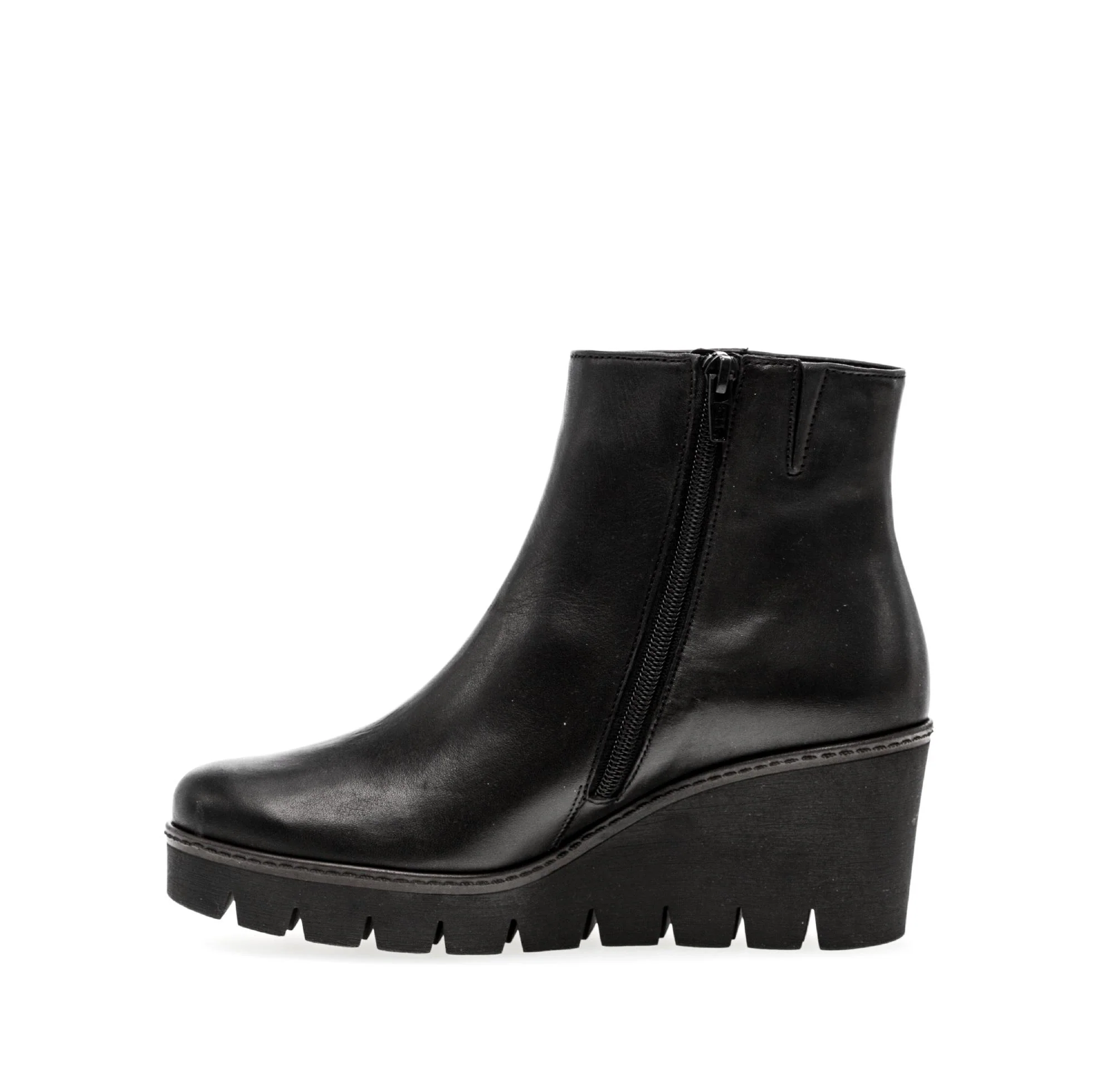 Bottines noires en cuir lisse - Image 2