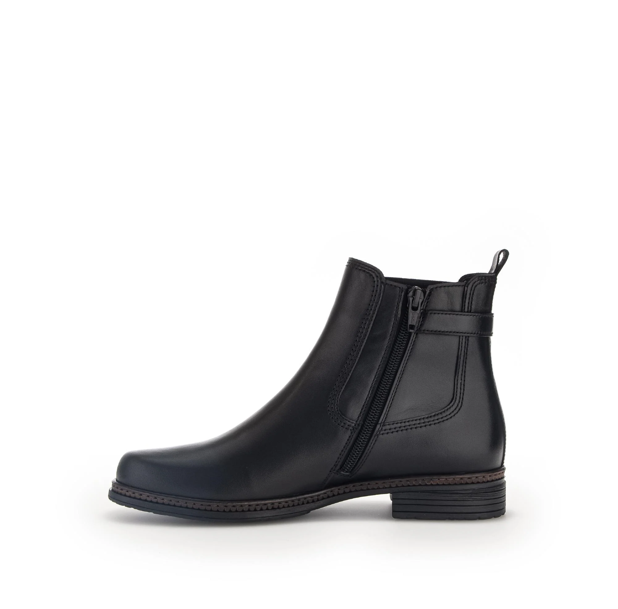 Bottines noires en cuir lisse - Image 2