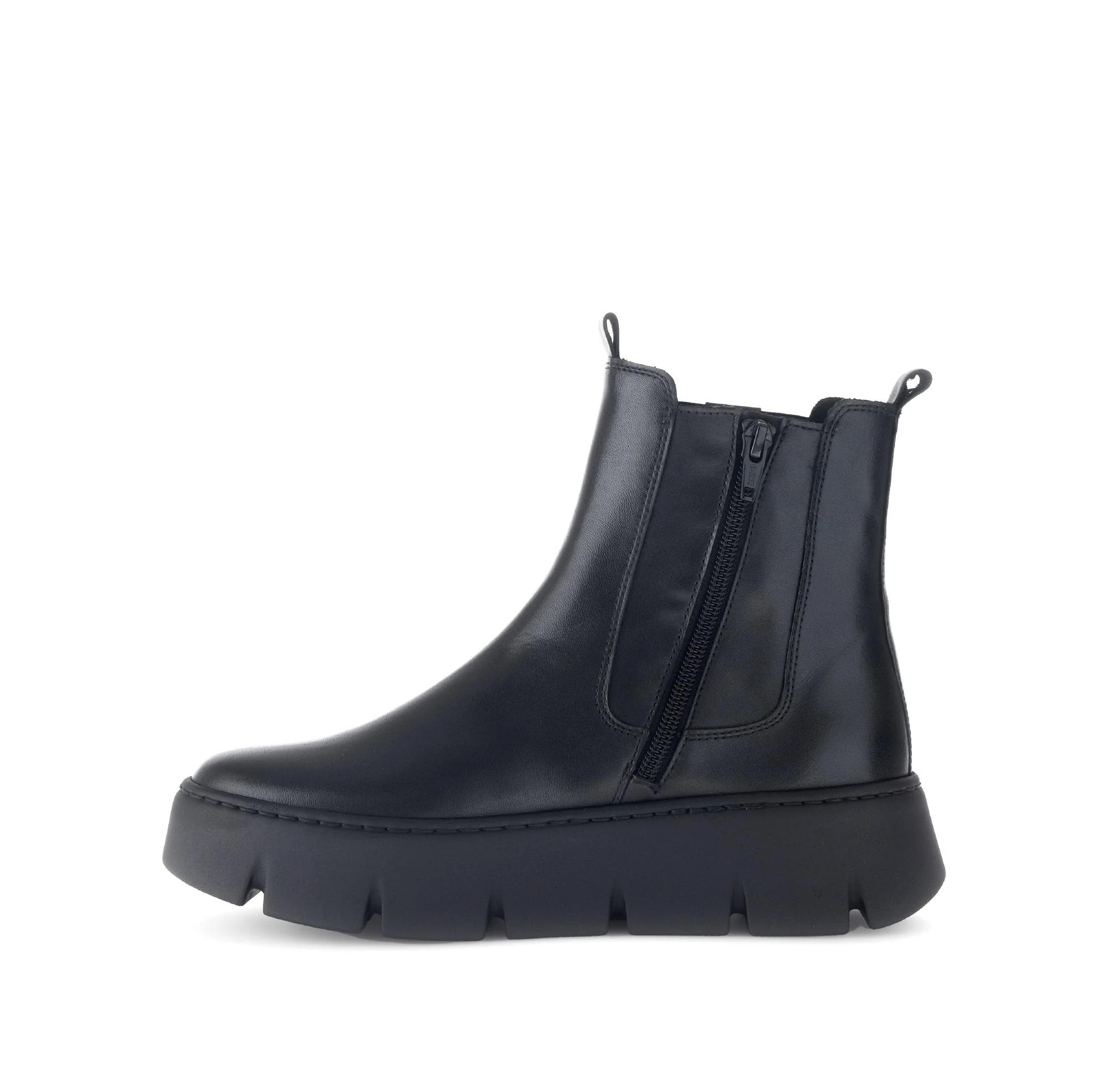 Bottines noires en cuir lisse - Image 2