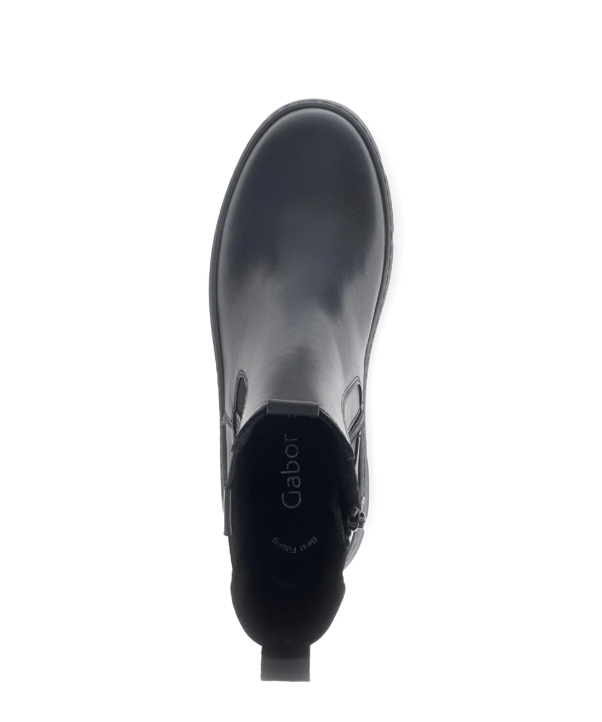 Bottines noires en cuir lisse - Image 3