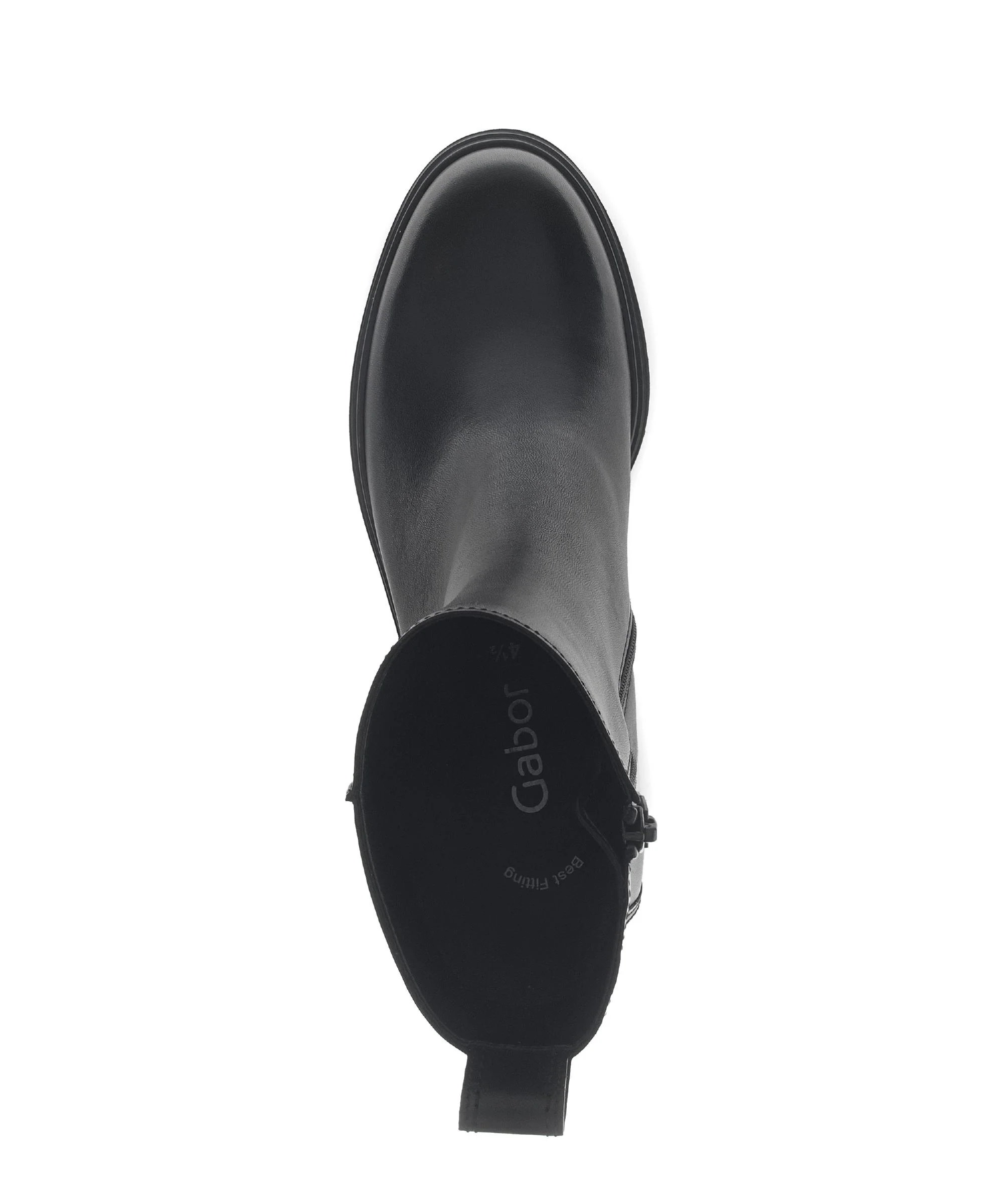 Bottines noires en cuir lisse - Image 3