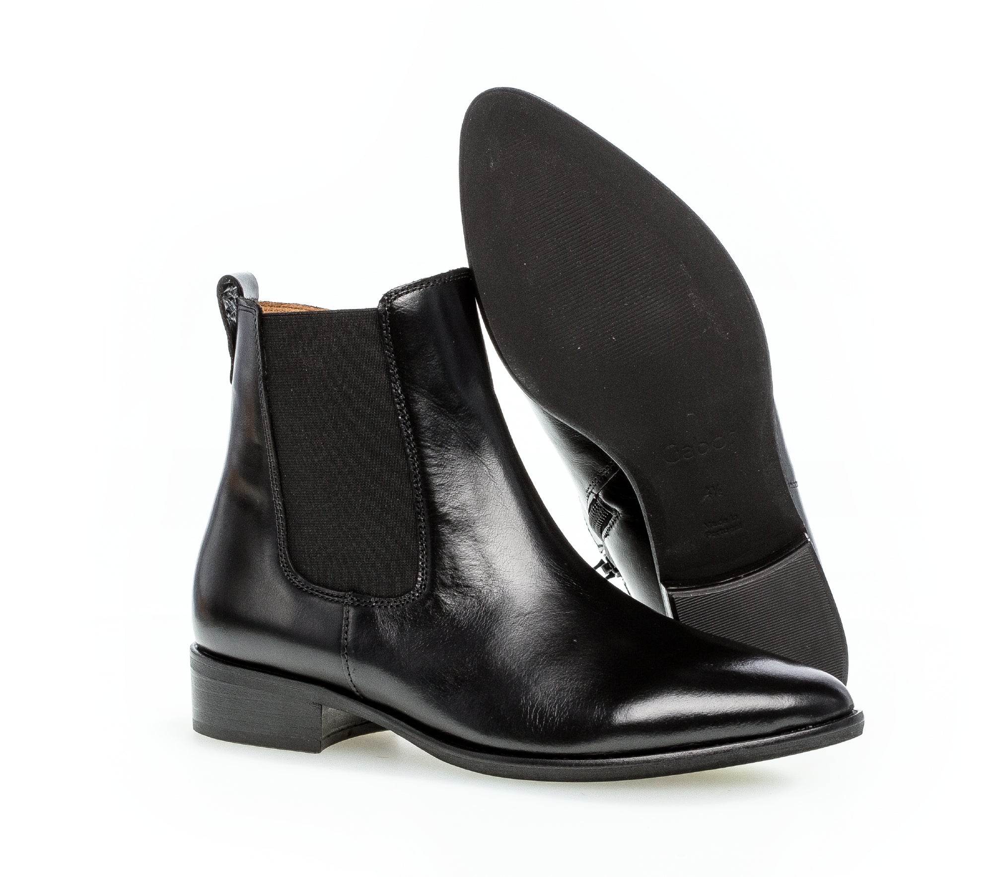 Bottines noires en cuir lisse - Image 3