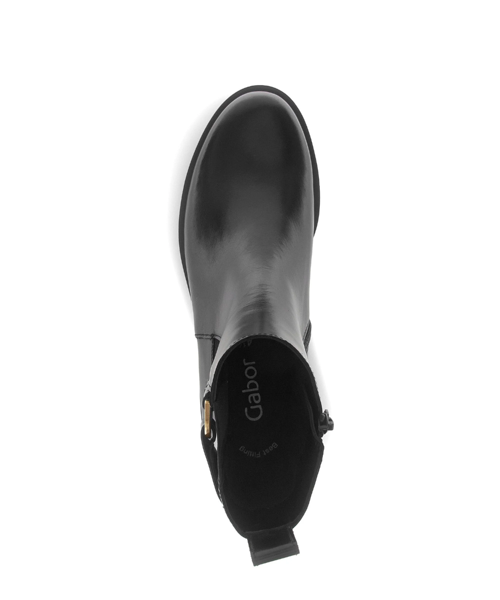 Bottines noires en cuir lisse - Image 3