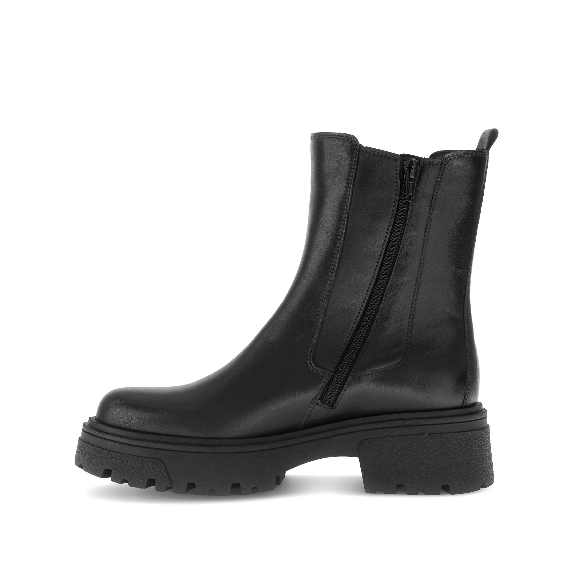 Bottines noires en cuir lisse - Image 2