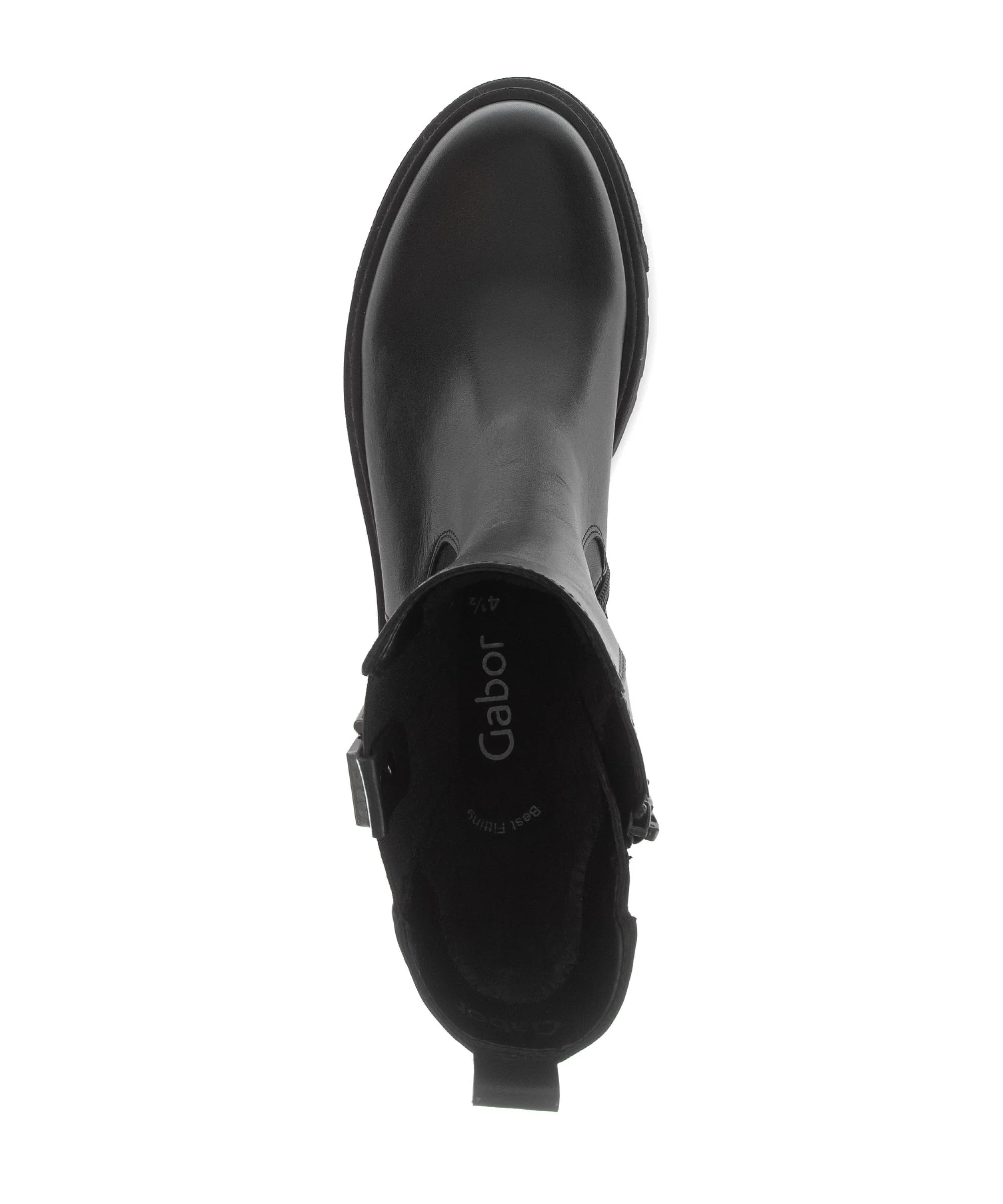 Bottines noires en cuir lisse - Image 3