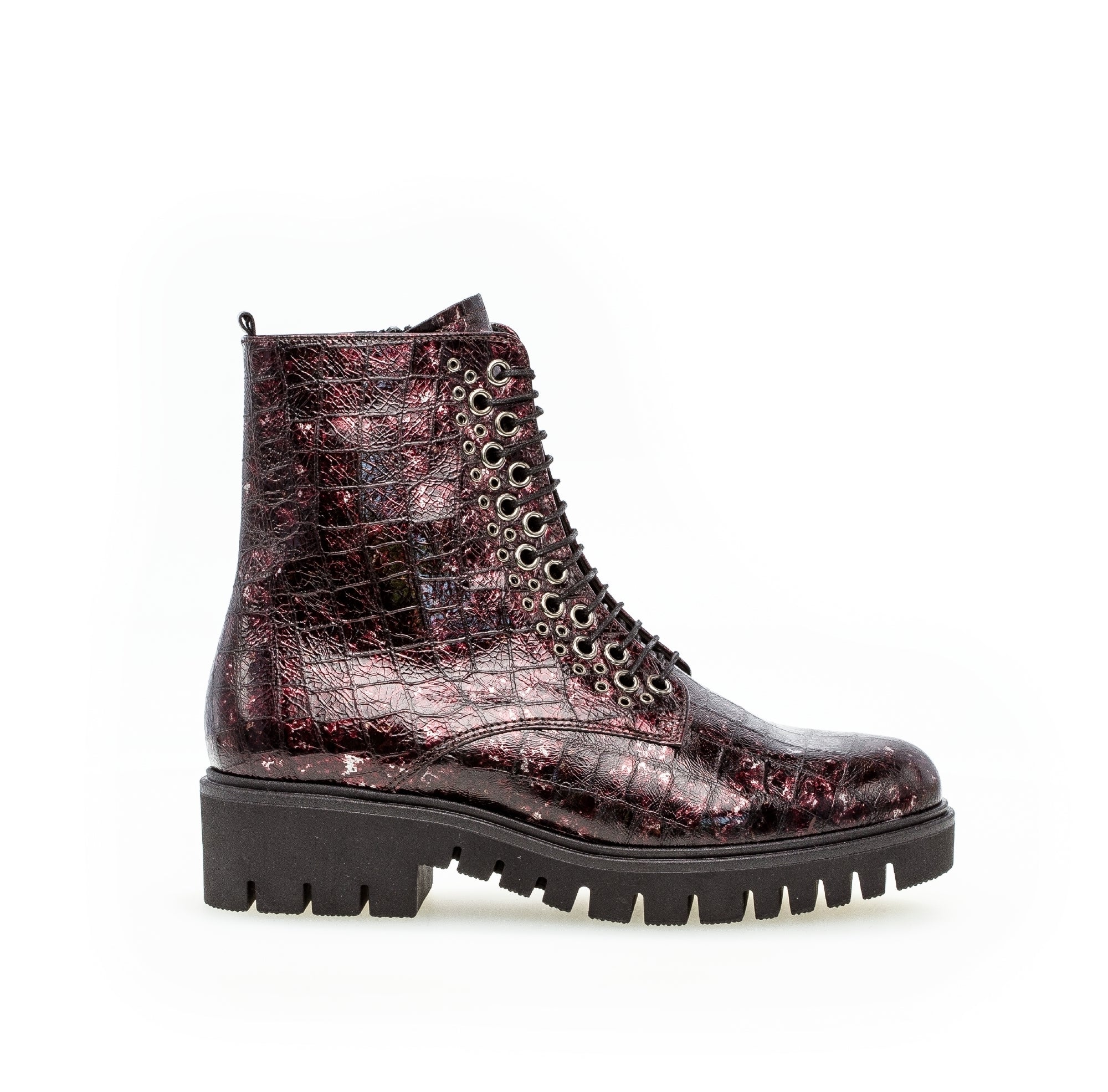 Bottines rouges en cuir