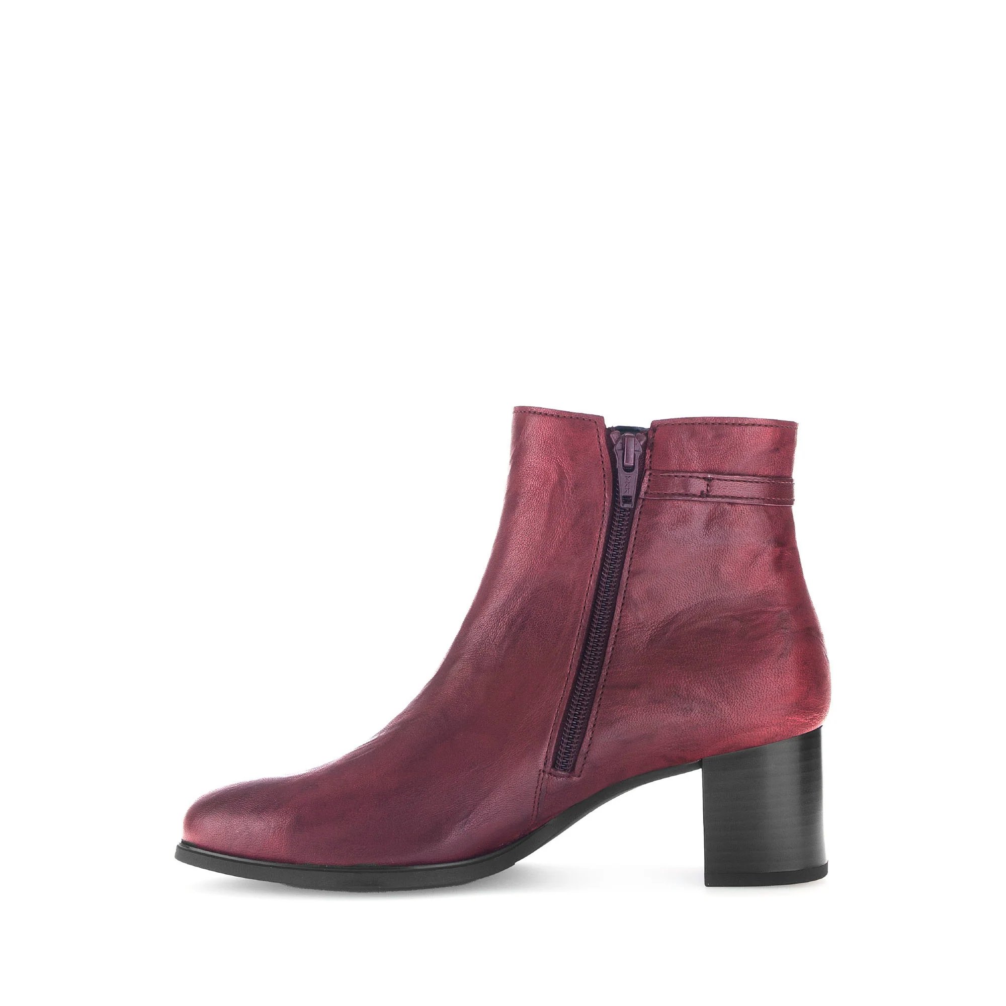Bottines rouges en cuir lisse - Image 2