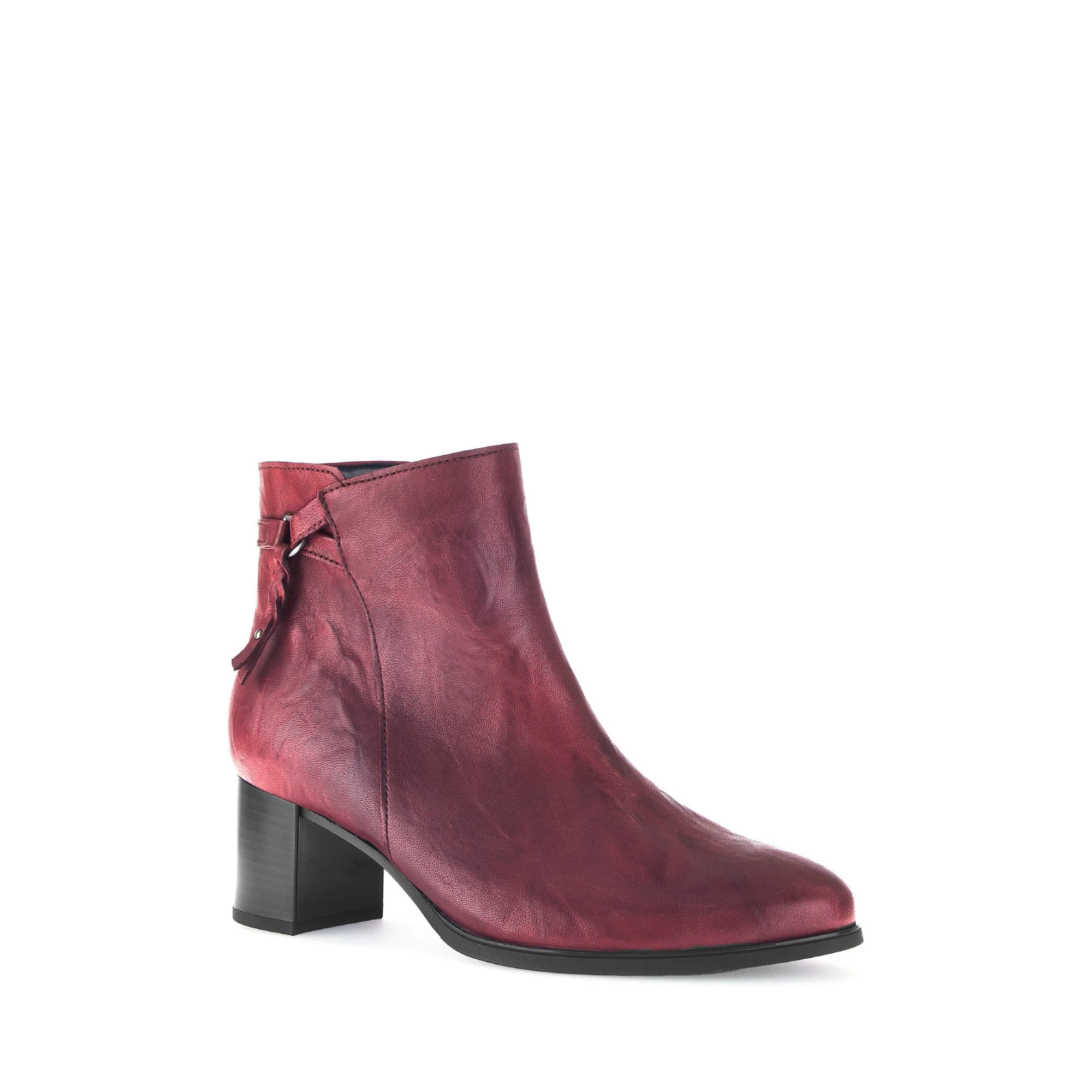 Bottines rouges en cuir lisse - Image 3