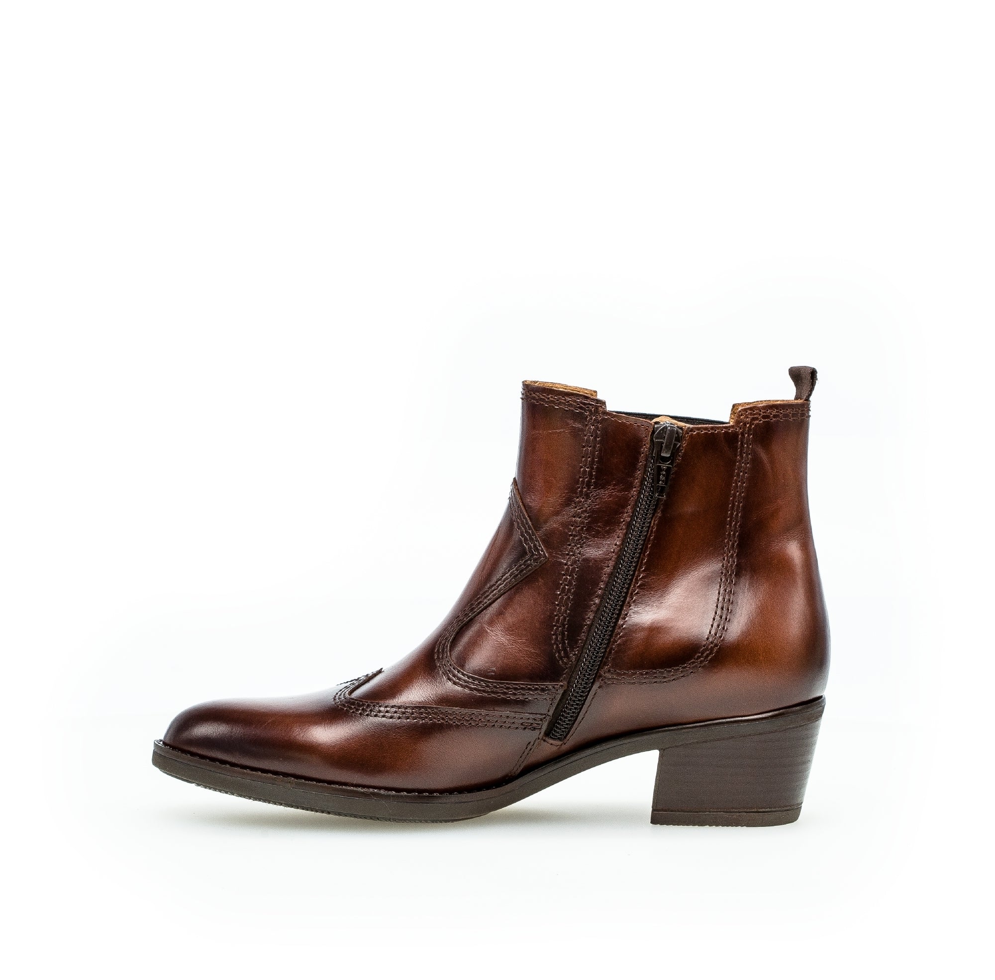 Bottines santiag marron en cuir - Image 2