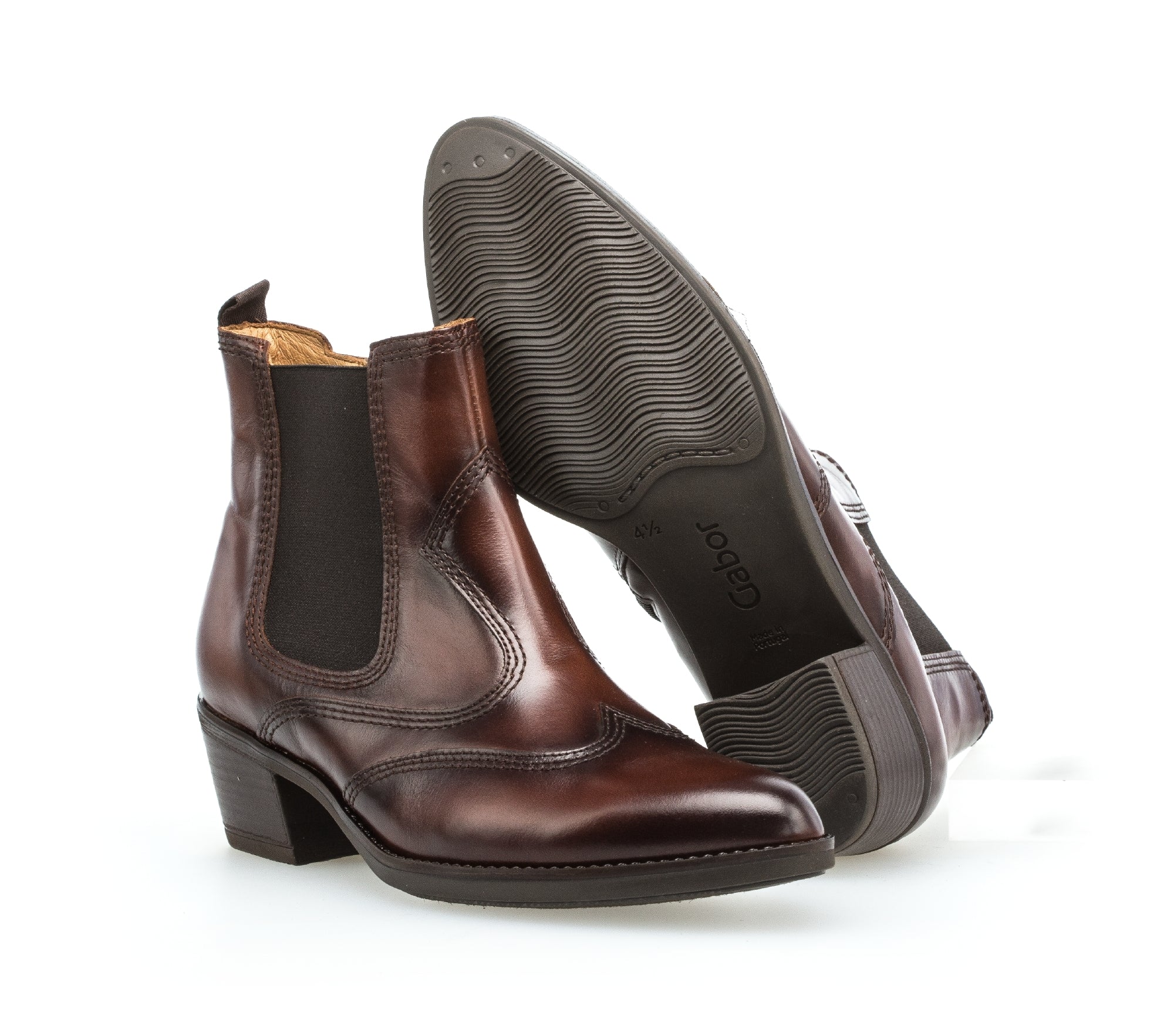 Bottines santiag marron en cuir - Image 4