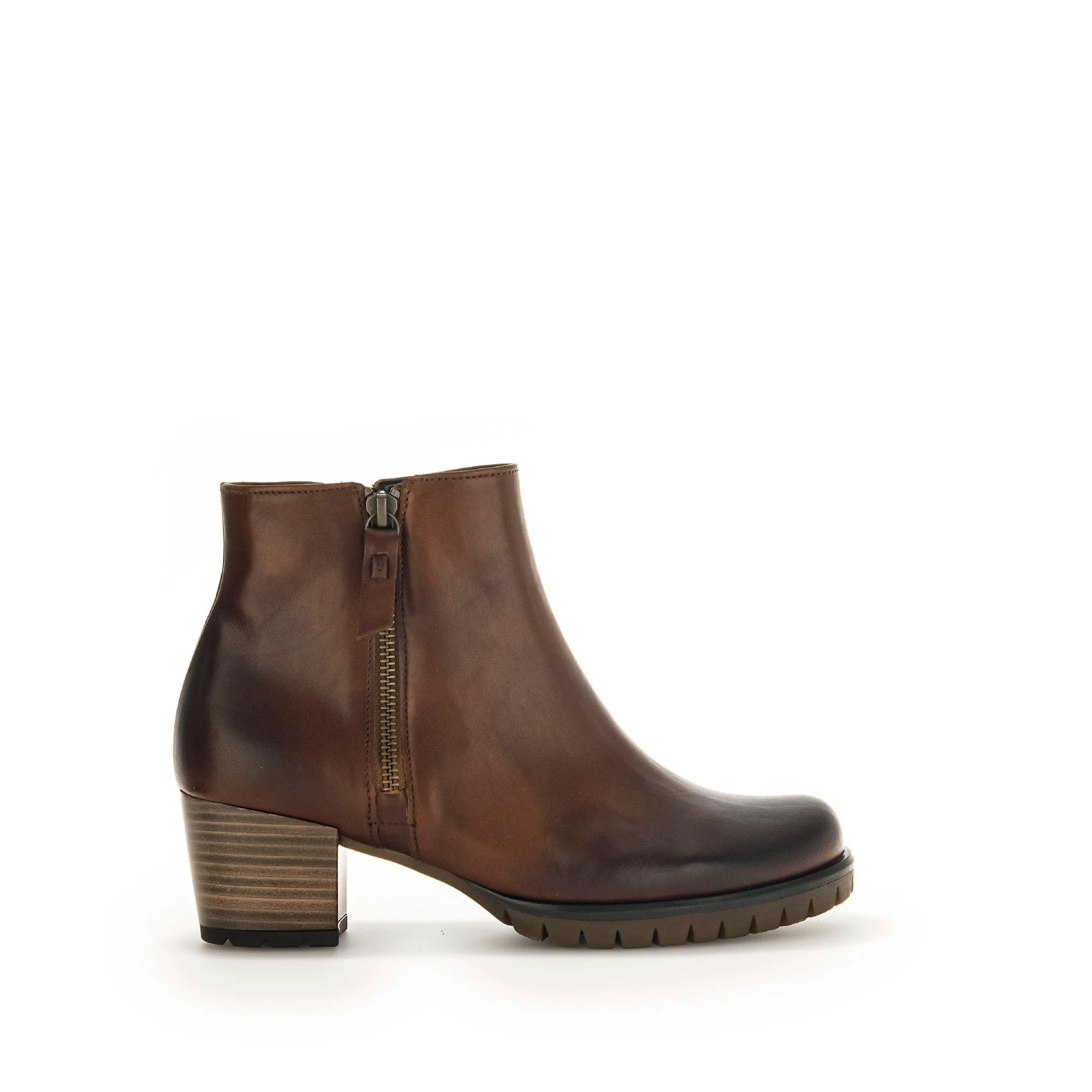 Bottines sattels en cuir lisse