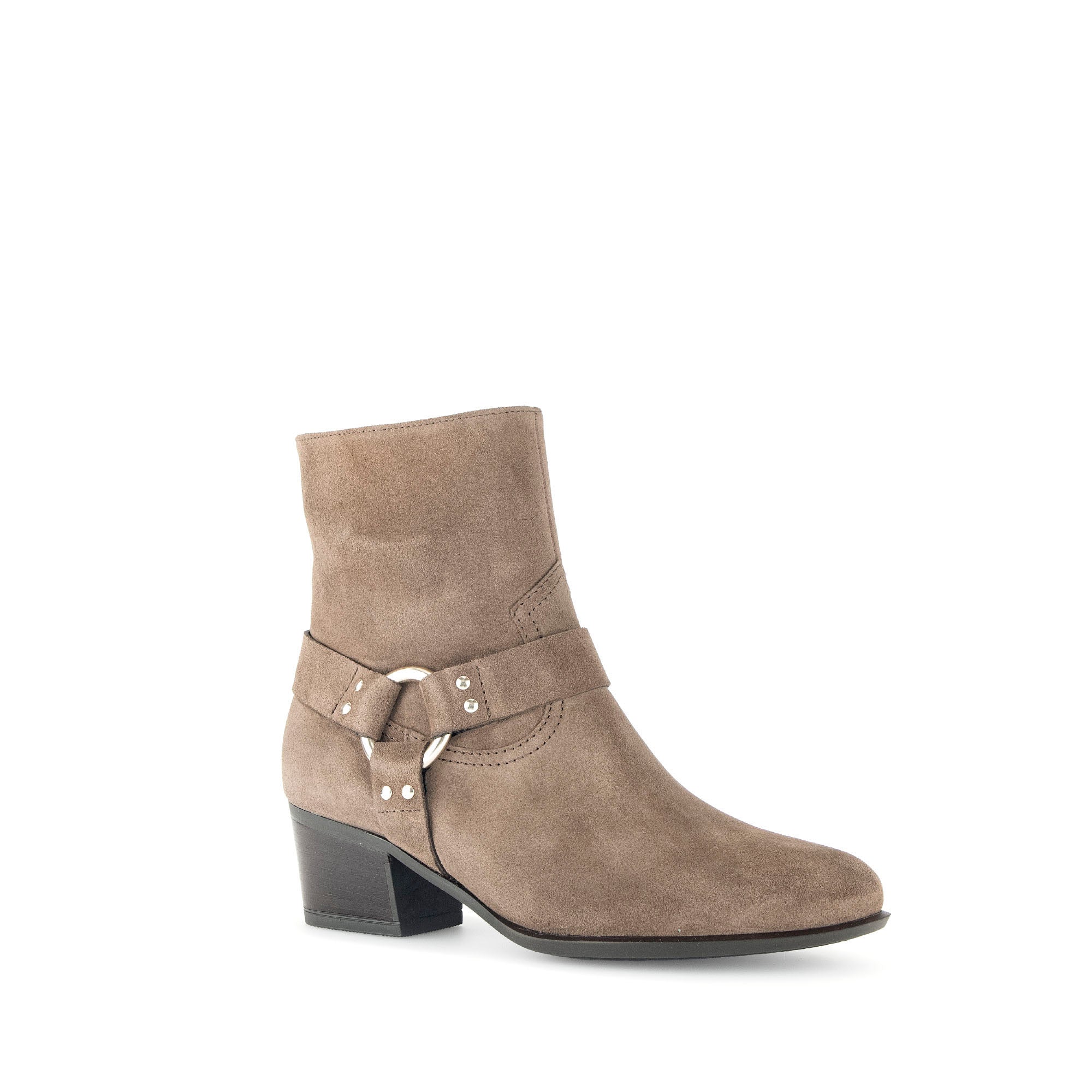 Bottines taupe en cuir velours - Image 3