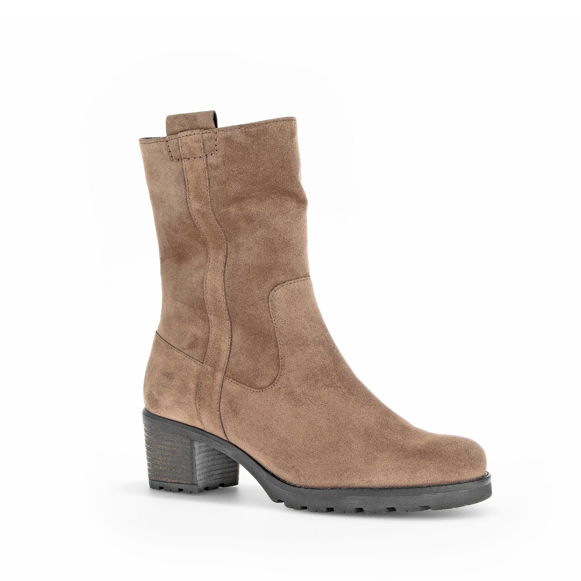 Bottines taupes en cuir velours - Image 3