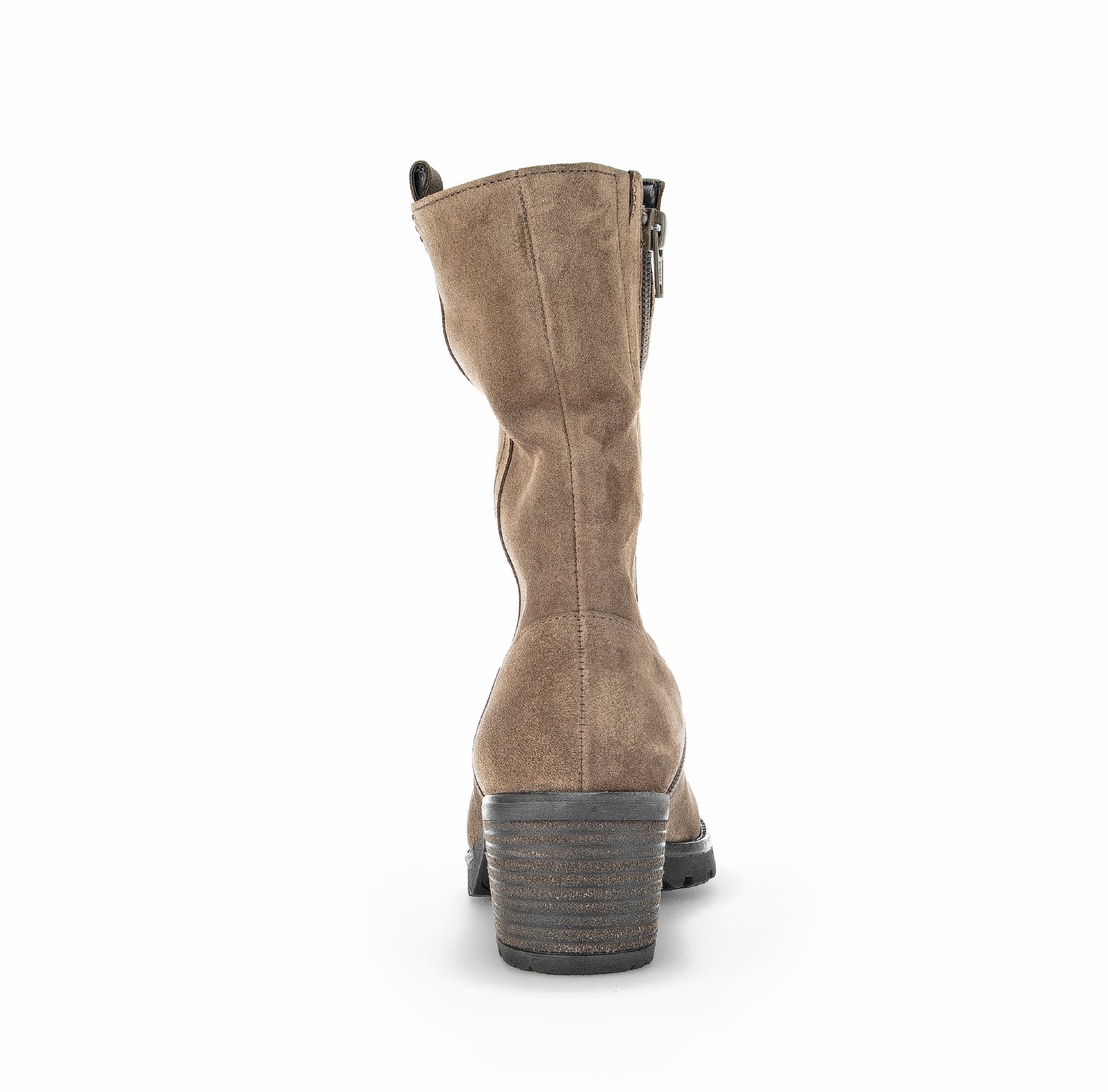 Bottines taupes en cuir velours - Image 5