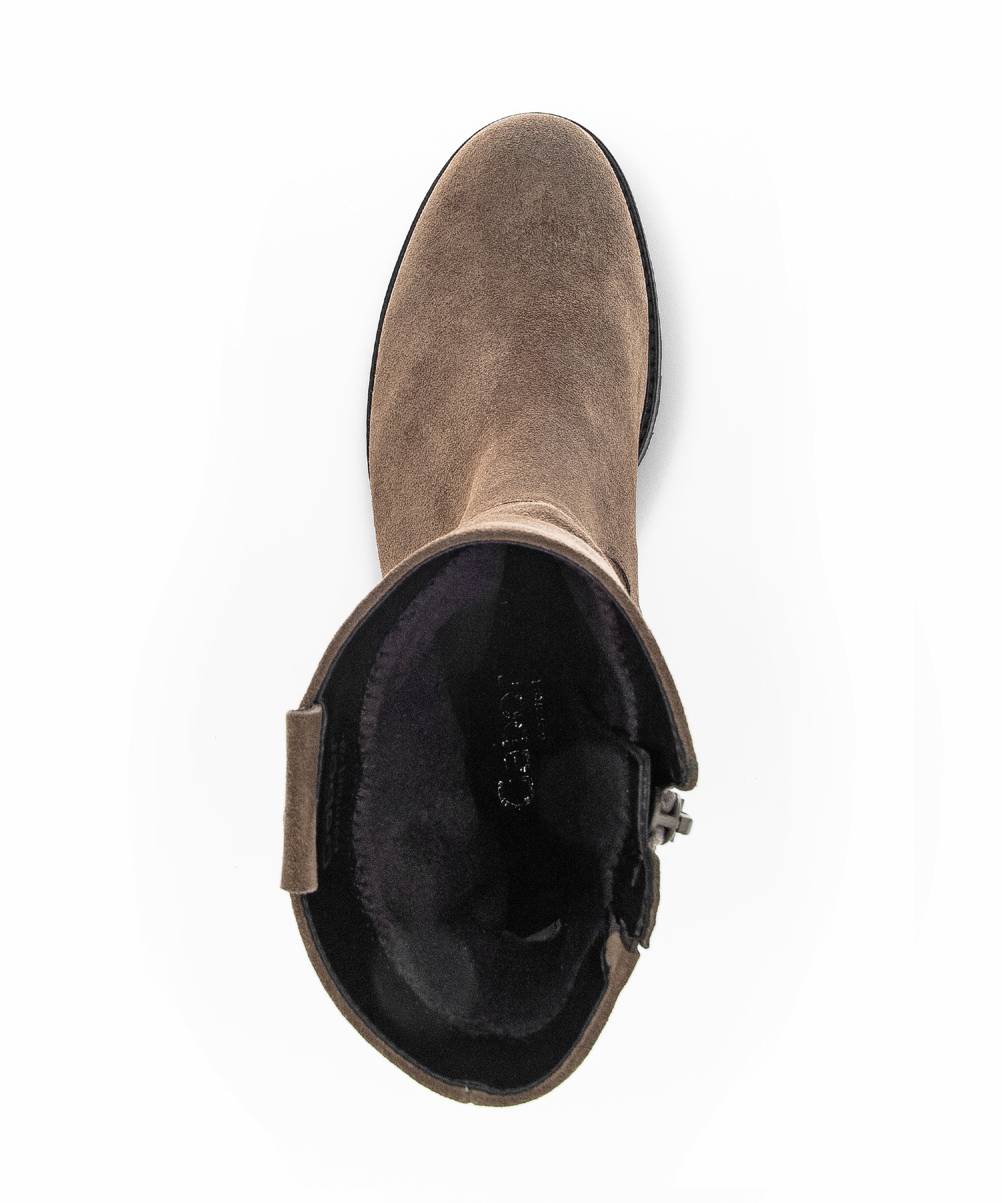 Bottines taupes en cuir velours - Image 6