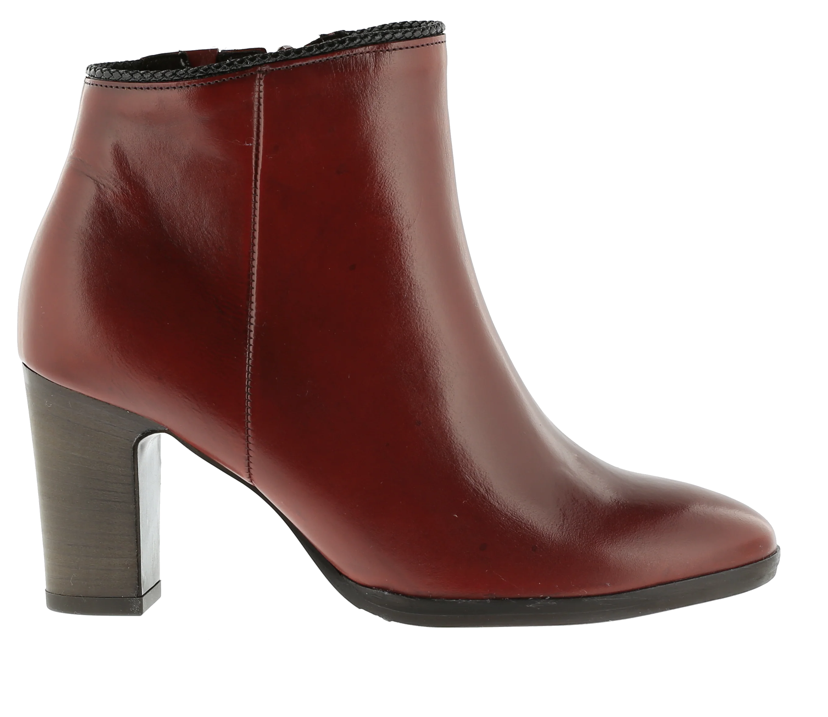 Bottines ville rouges en cuir