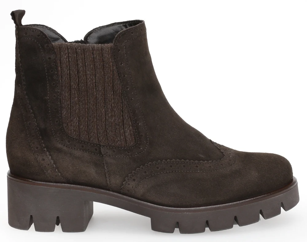 Bottines Western marron en velours