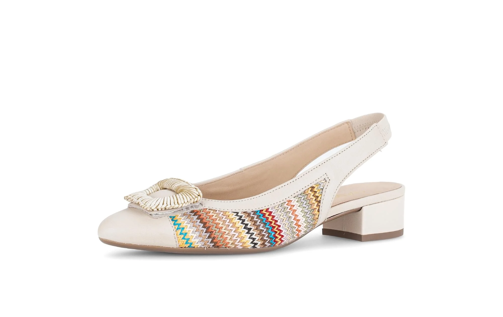 Escarpins brides arrière beiges en cuir - Image 6