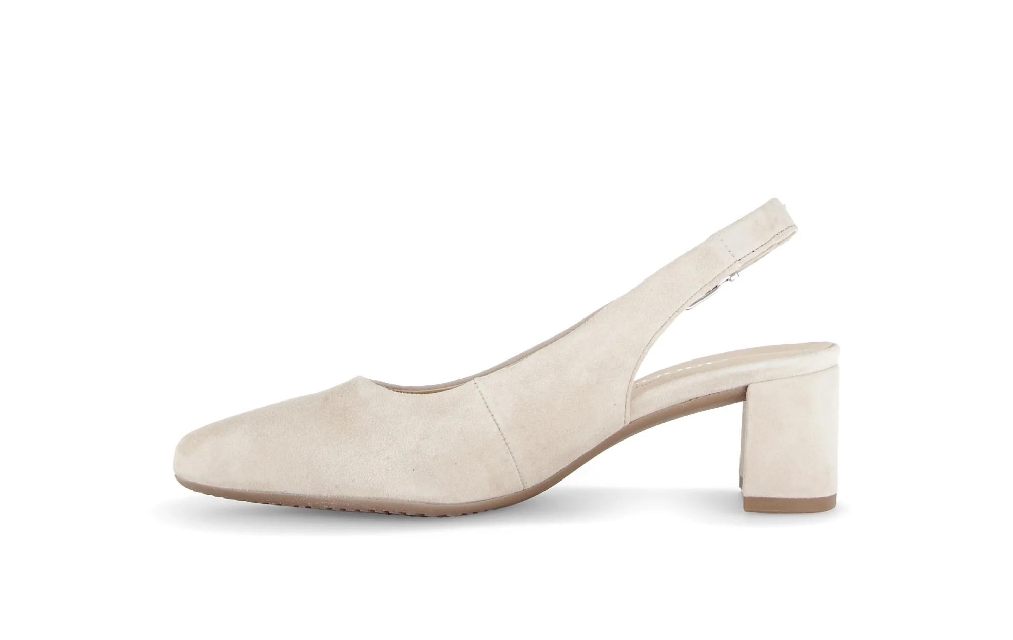Escarpins brides arrière beiges en nubuck - Image 2
