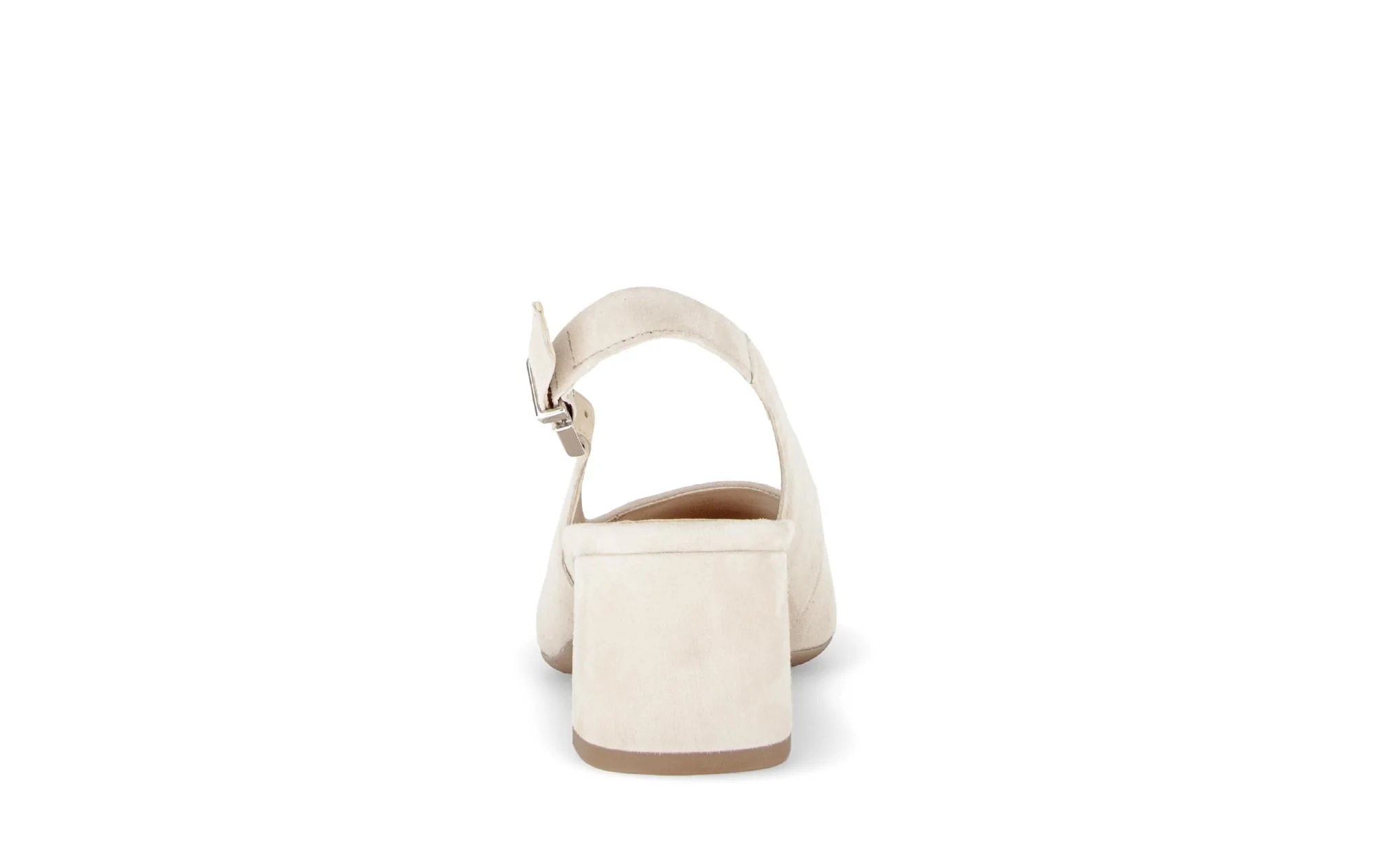 Escarpins brides arrière beiges en nubuck - Image 4