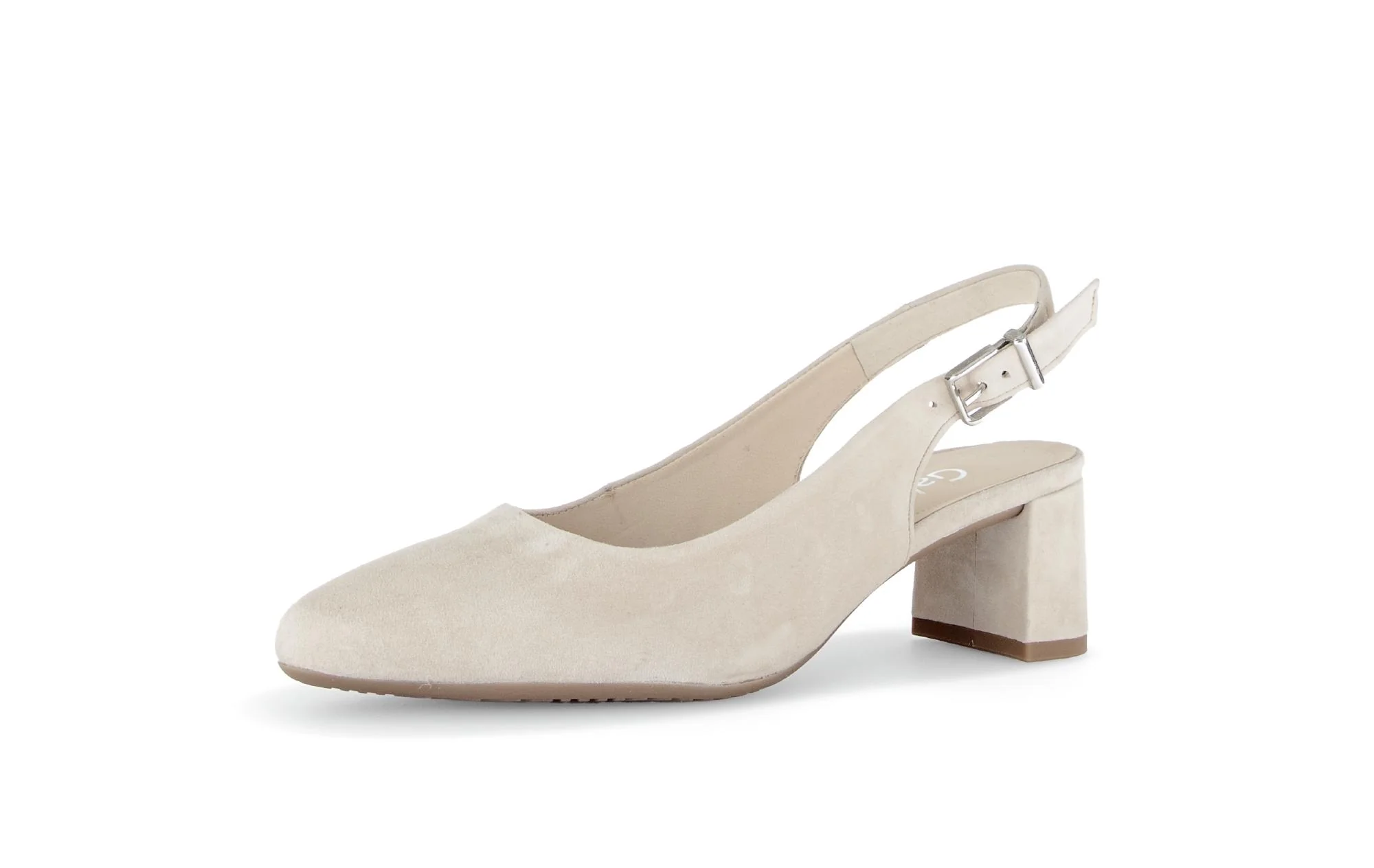 Escarpins brides arrière beiges en nubuck - Image 6