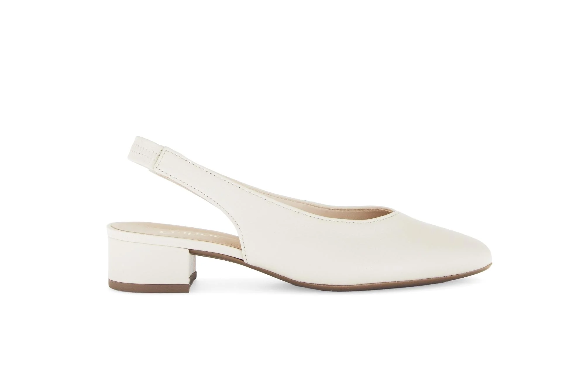 Escarpins Brides arrière crème en cuir