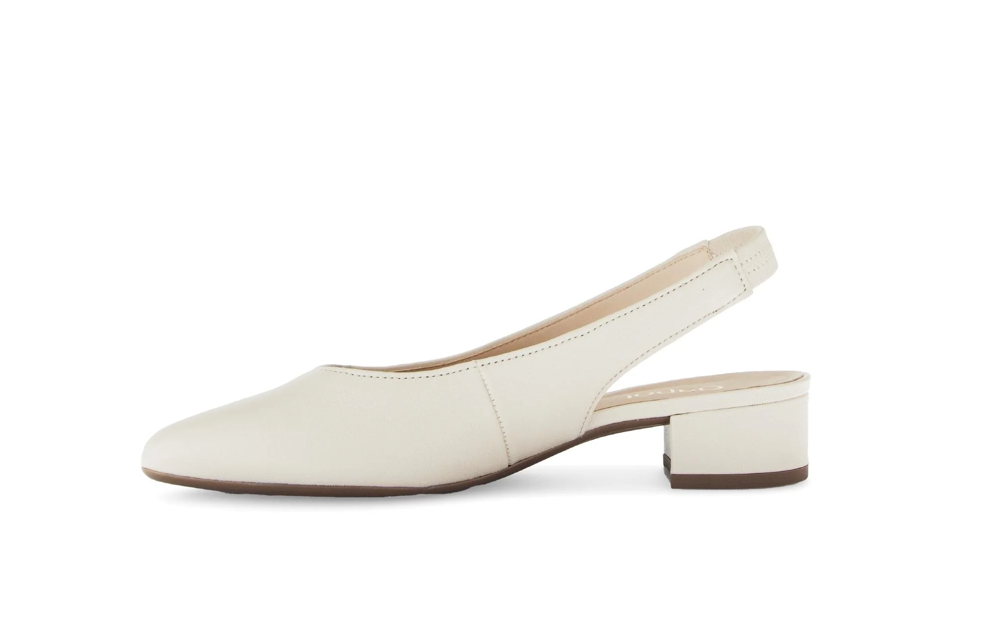 Escarpins Brides arrière crème en cuir - Image 2