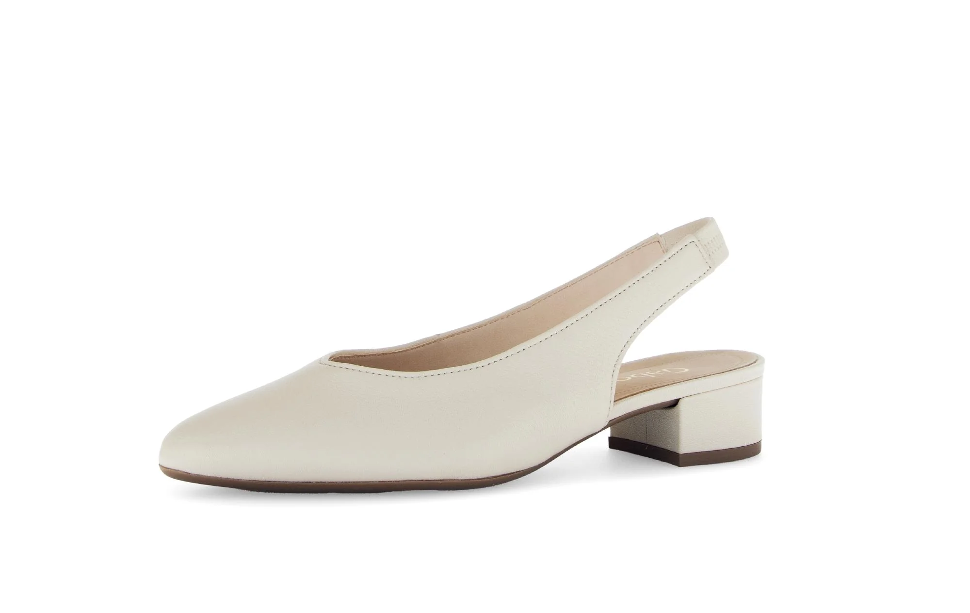 Escarpins Brides arrière crème en cuir - Image 6