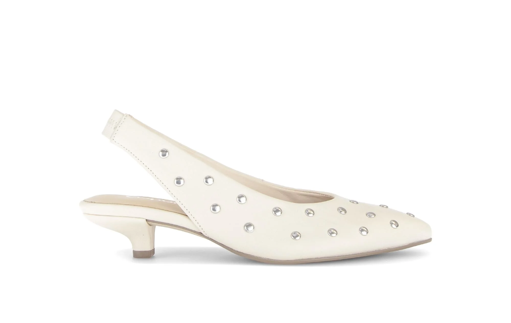 Brides arrière crème en cuir
