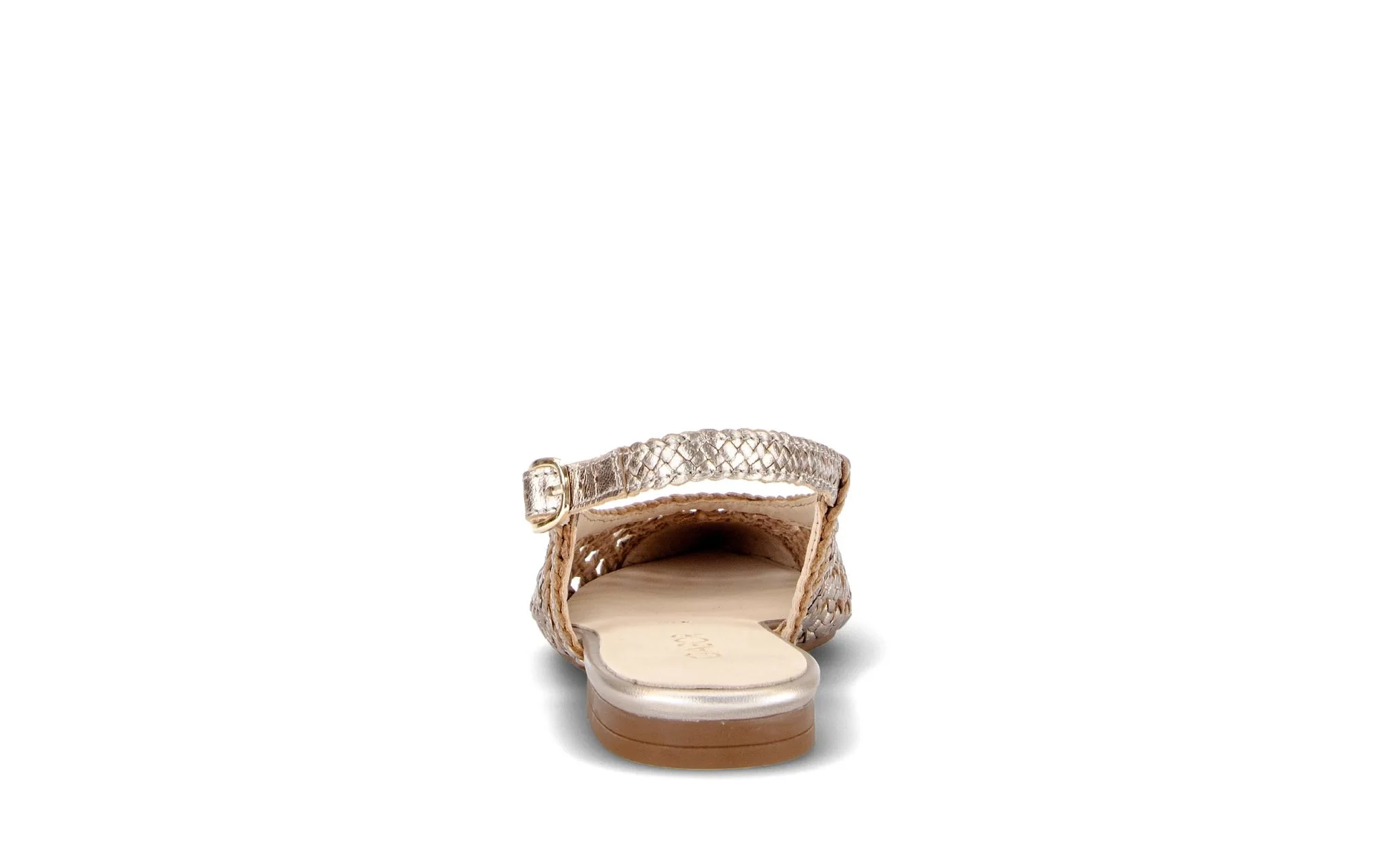 Escarpins brides arrière dorées en cuir tressé - Image 4